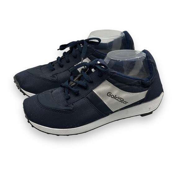 Goldstar Shoes Men’s 7 US 6 UK Vintage Sneakers Retro Blue Leather Rubber Spikes