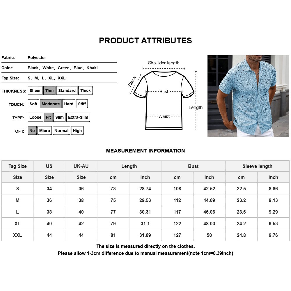 Mens Solid Turn Down Collar Short Sleeve Shirts Tops Summer Beach Holiday Blouse