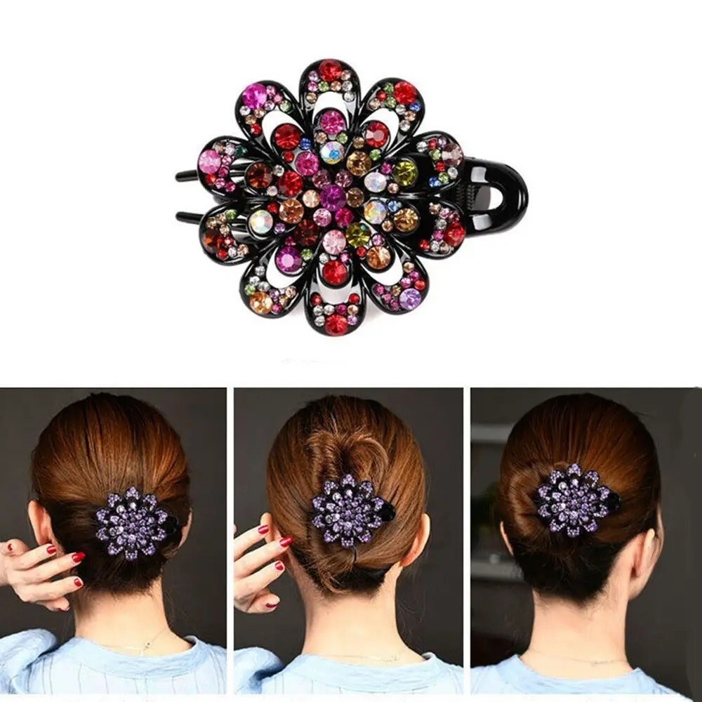 Women Crystal Rhinestone Hairpin Hair Clips Hair Claw Fashion Hair Accessories