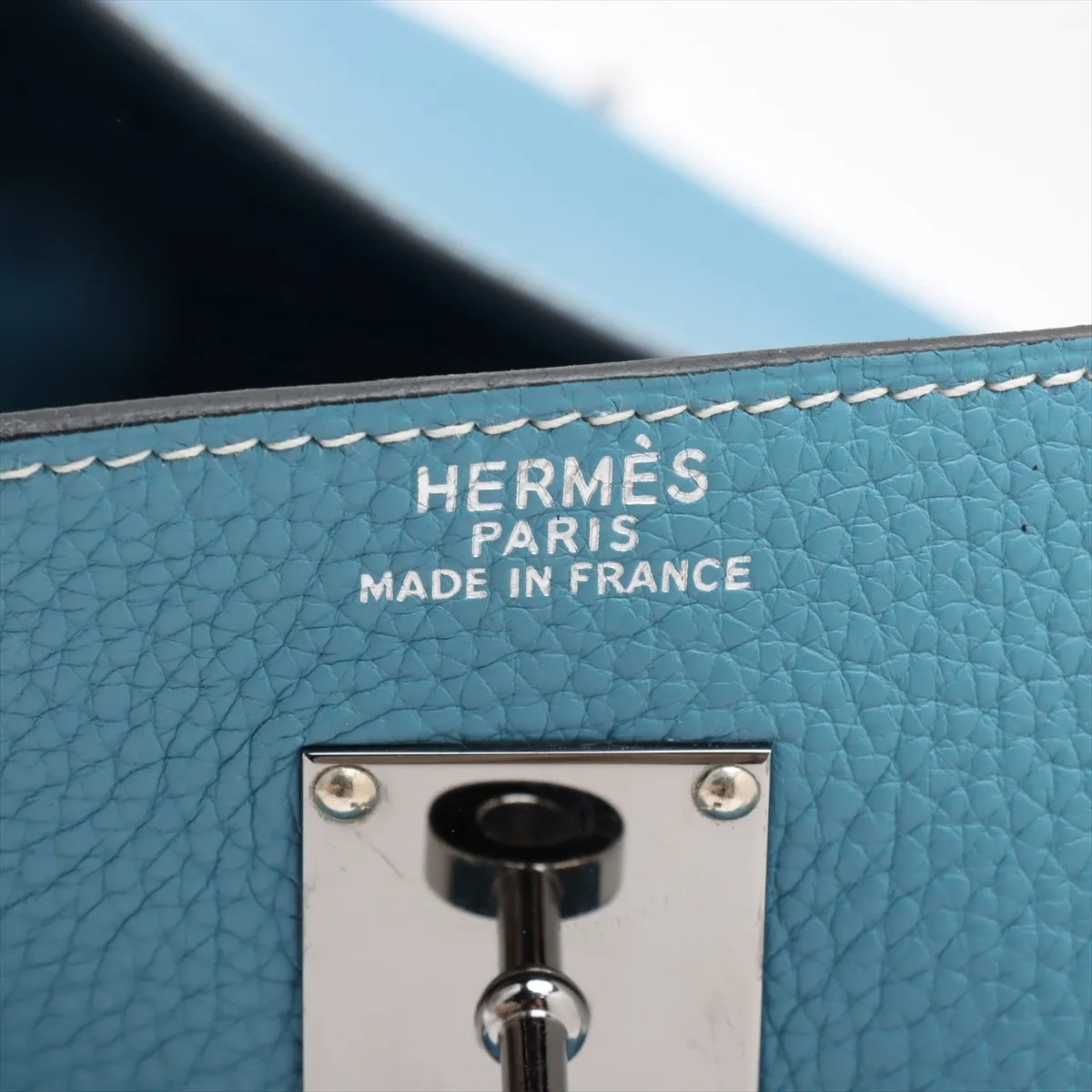 Hermès Kelly 50 Le Tournay Taurillon Clemence Blue Jean Silver Metal Fittings □L