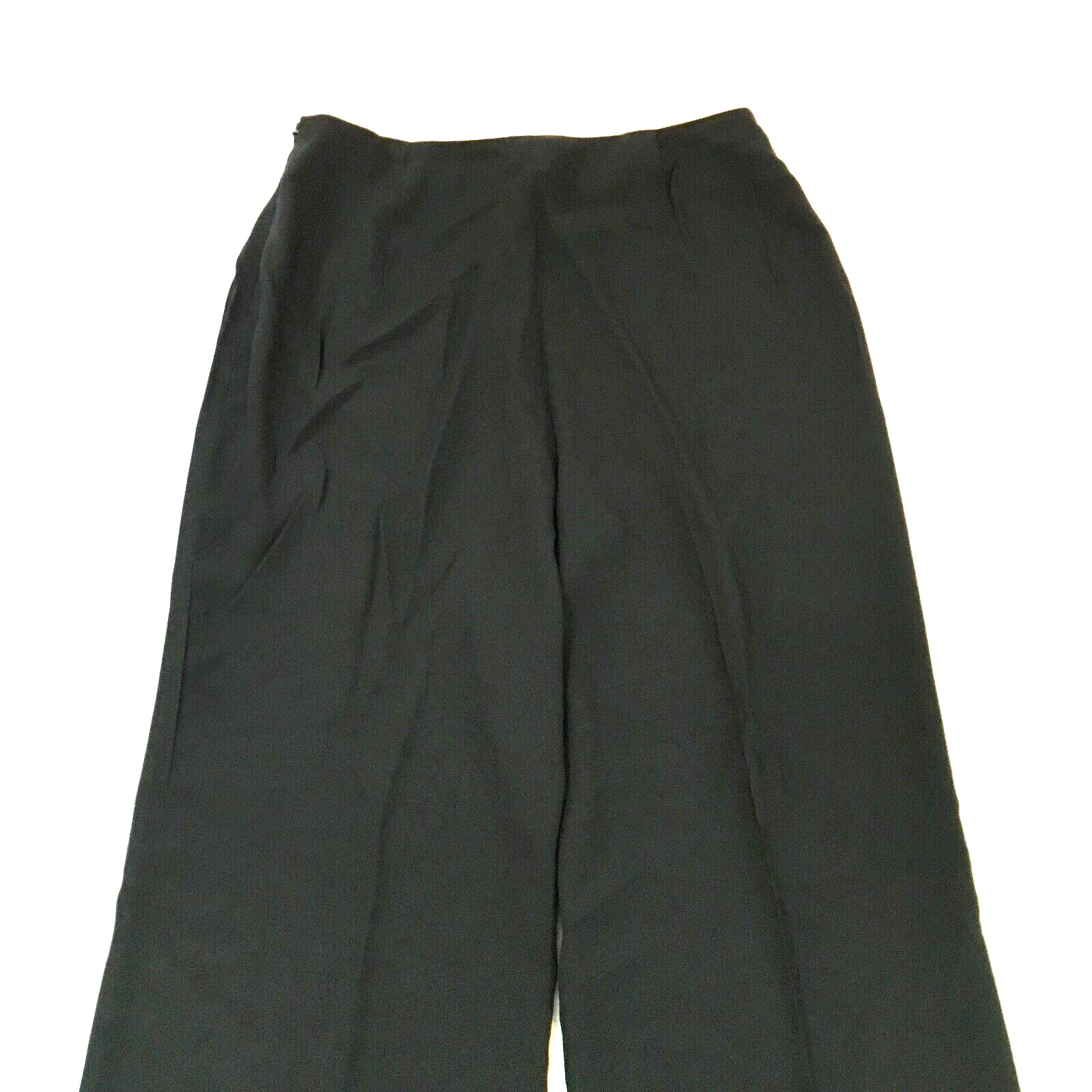 Rena Lange Womens Dress Pants Size 8 Black High Rise Side Zip Wide Leg NWT