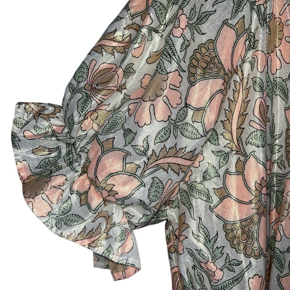 Juliet Dunn Lamé Blouson Dress – Size 8/10