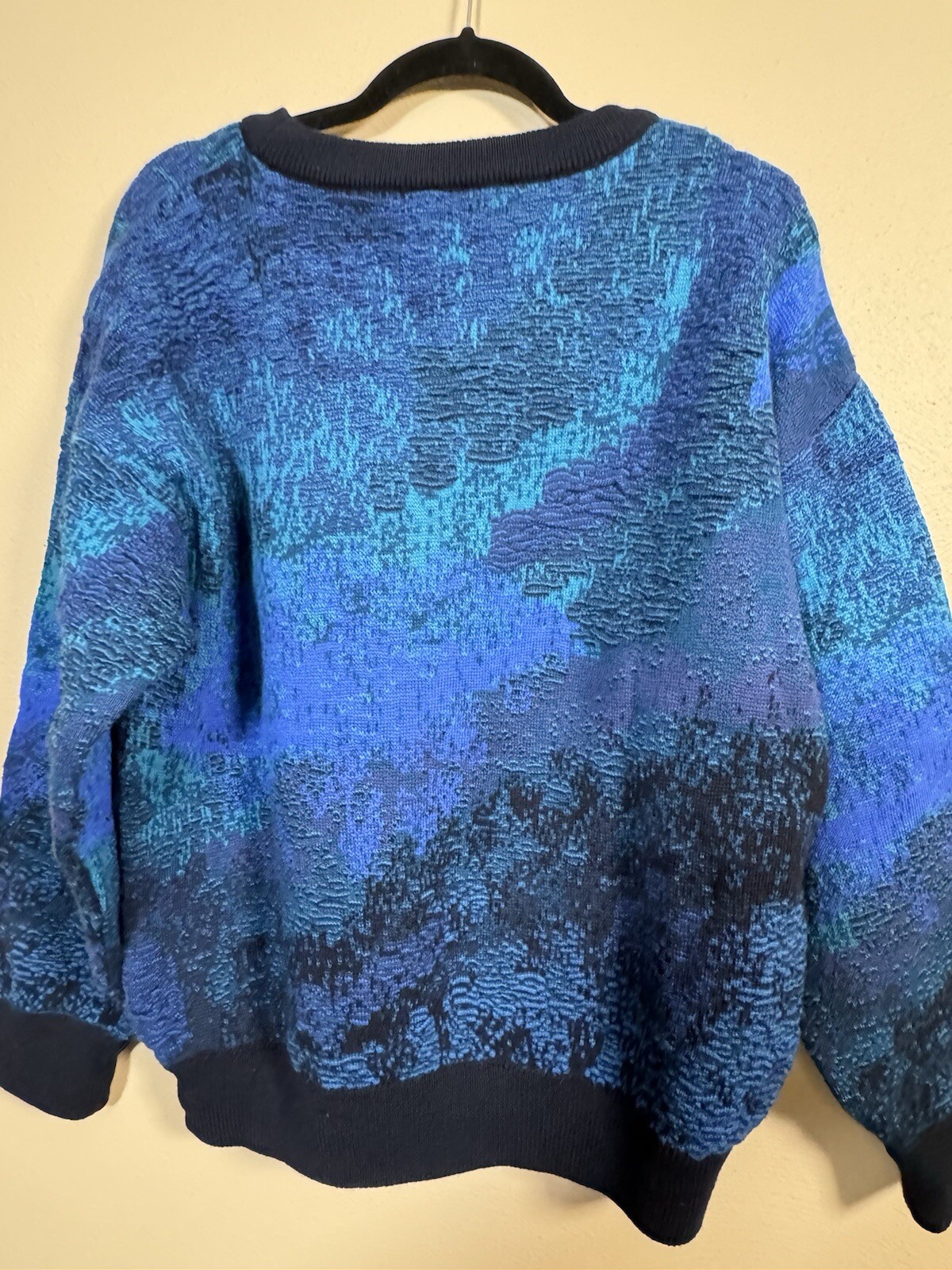 Vintage Far Horizons Australia Wool 3D Knit Textured Grandpa Sweater Sz M