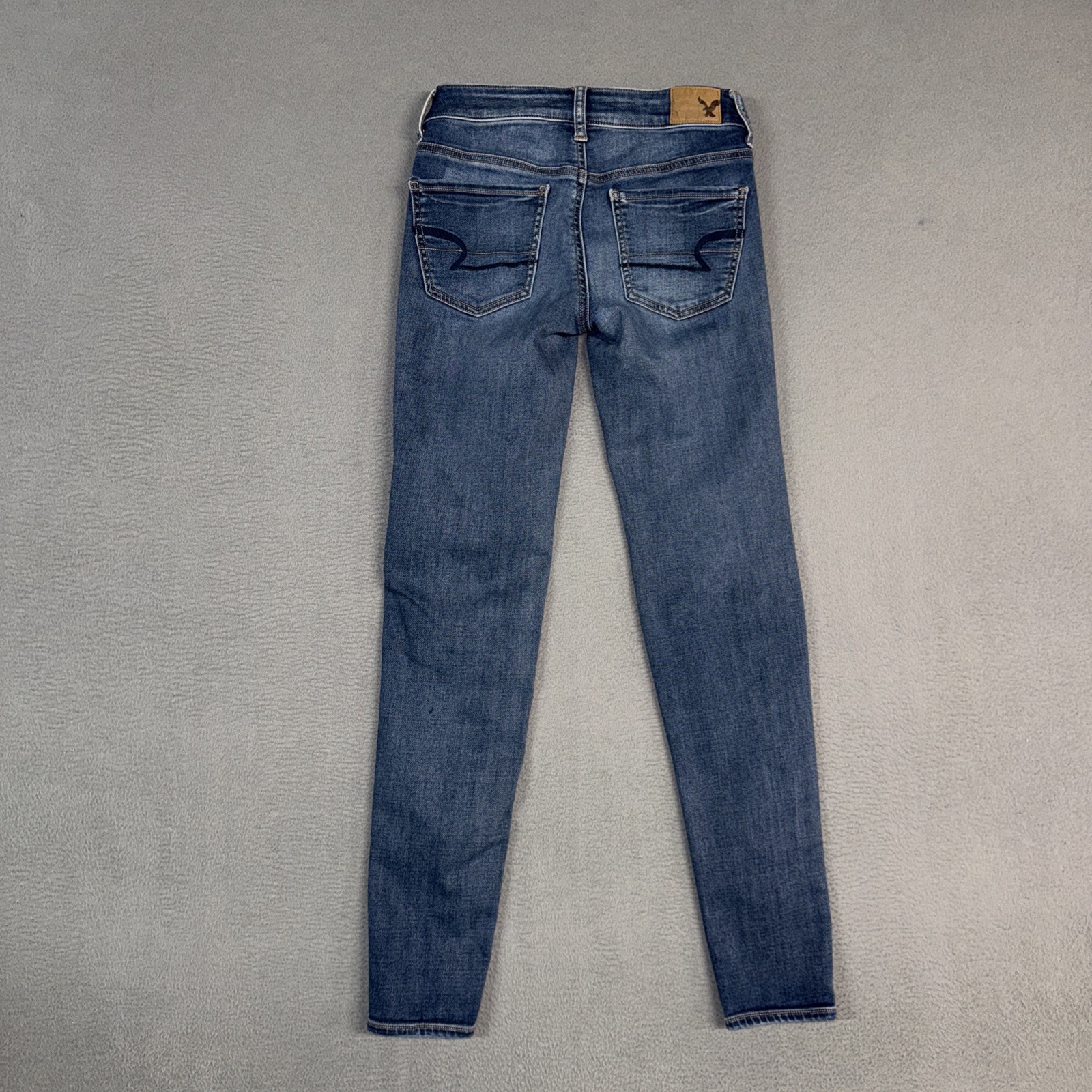 American Eagle Jeans Womens 0 Long Blue Jegging Ankle Stretch Distressed Denim