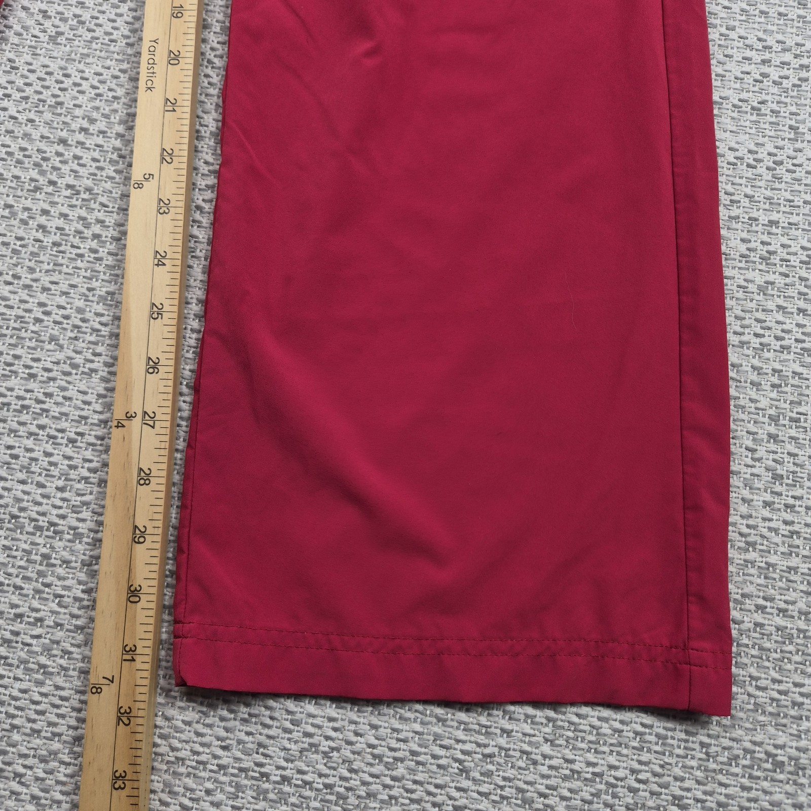 Paskho Pants Mens Large Red Travel Track Athletic Stretch Zip Pocket Hiking
