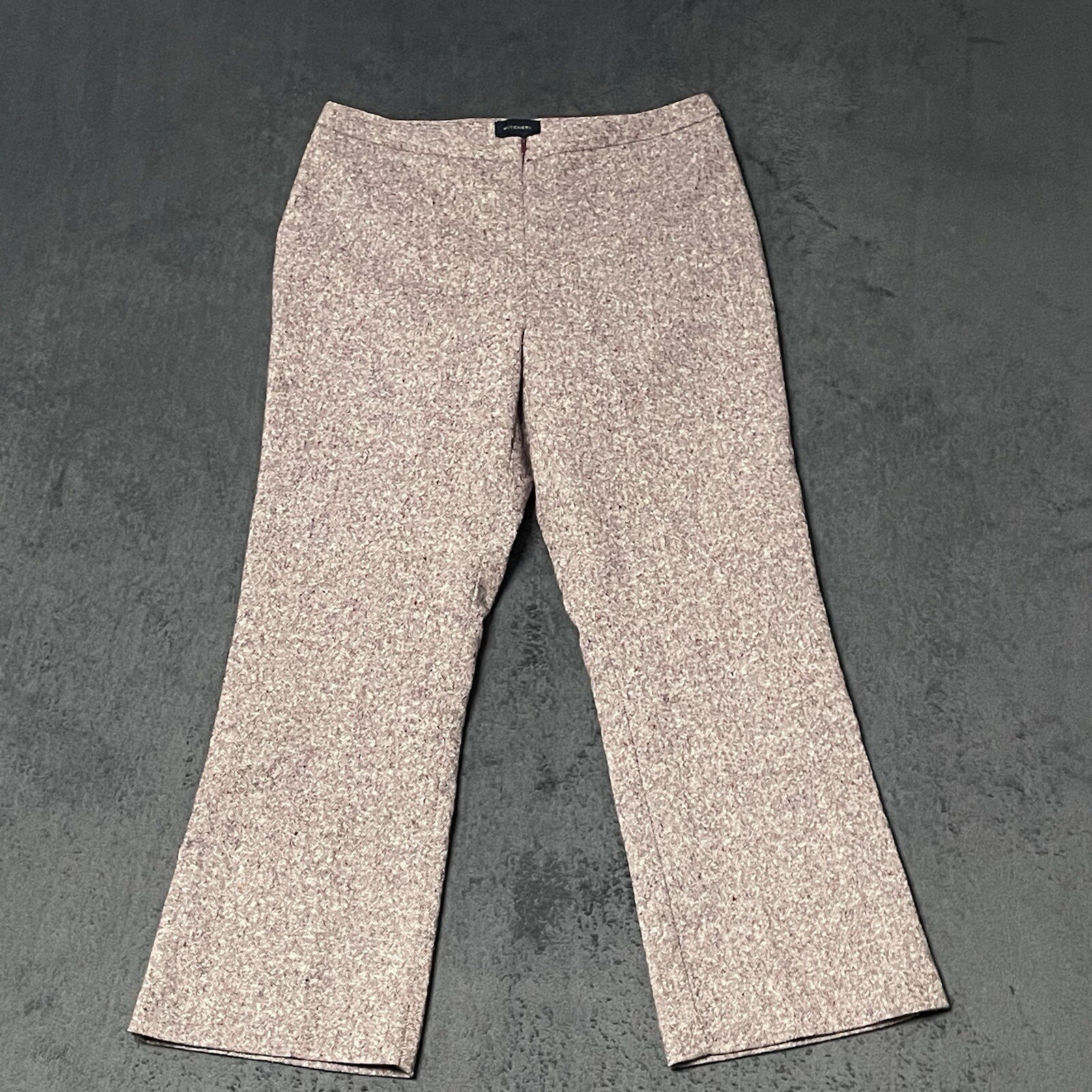 Witchery Pants Womens AU 12 US 8 Purple Tweed Straight Leg Ankle Crop Wool Blend