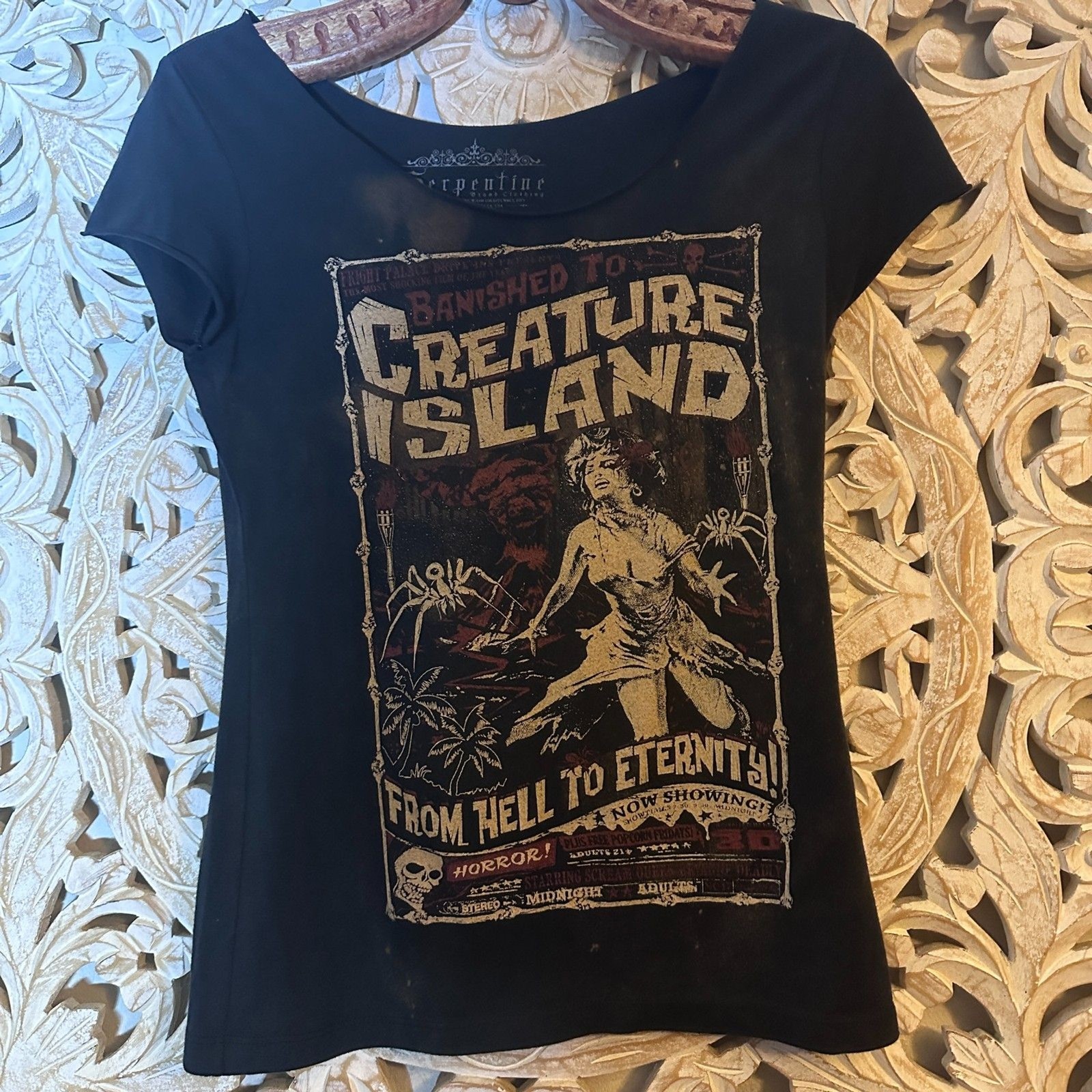Serpentine “Banished to Creature Island” Altered Distressed Collector TShirt