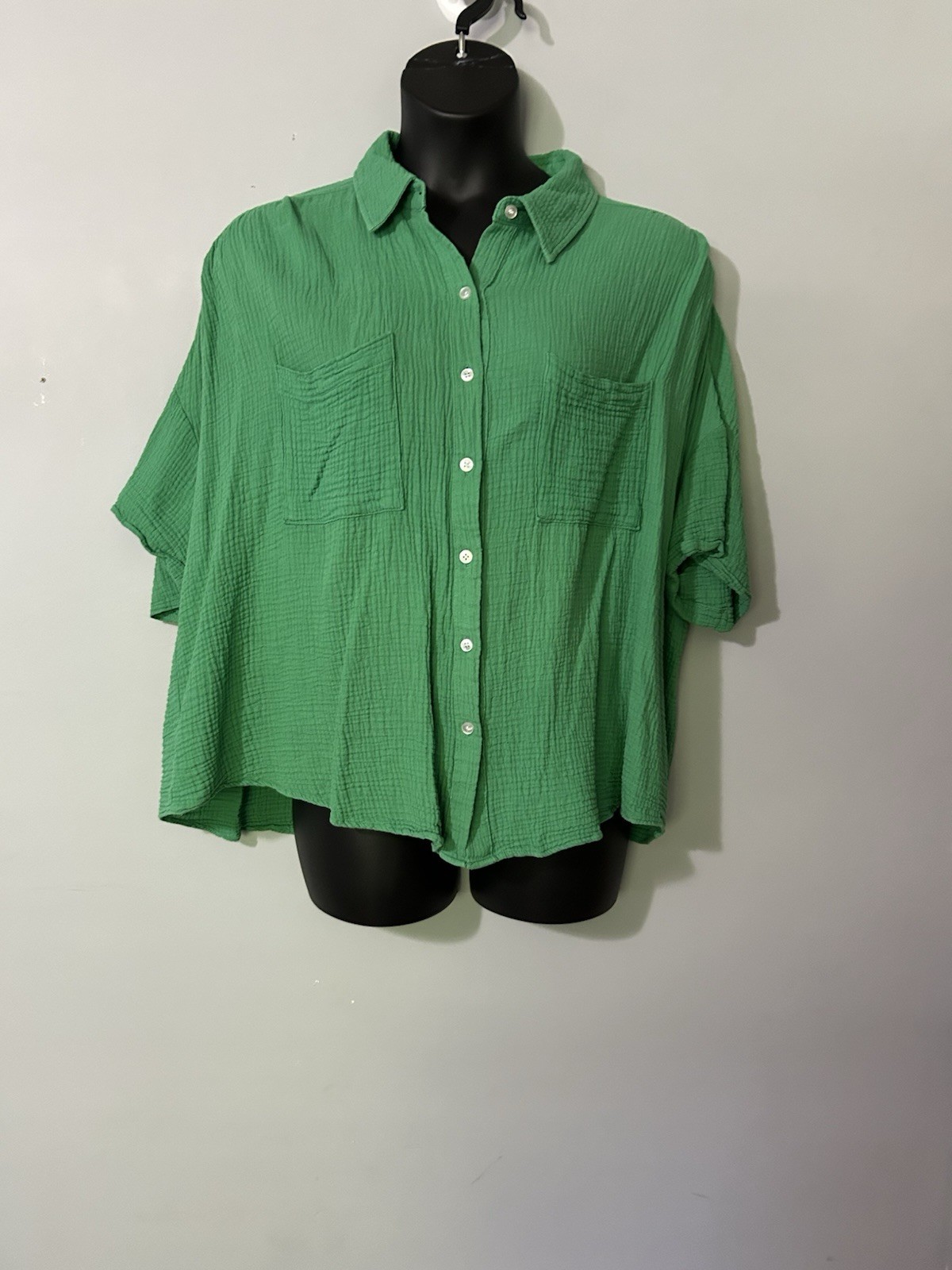 Grace & Karma cotton gauze button-down shirt. Size 2xl