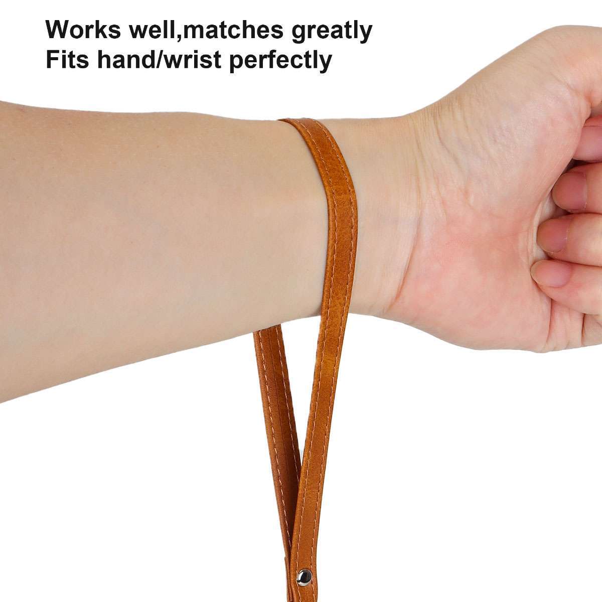 USA Leather Buckle Wrist Strap Replacement Hands-Free Wristlet for Purse Wallets