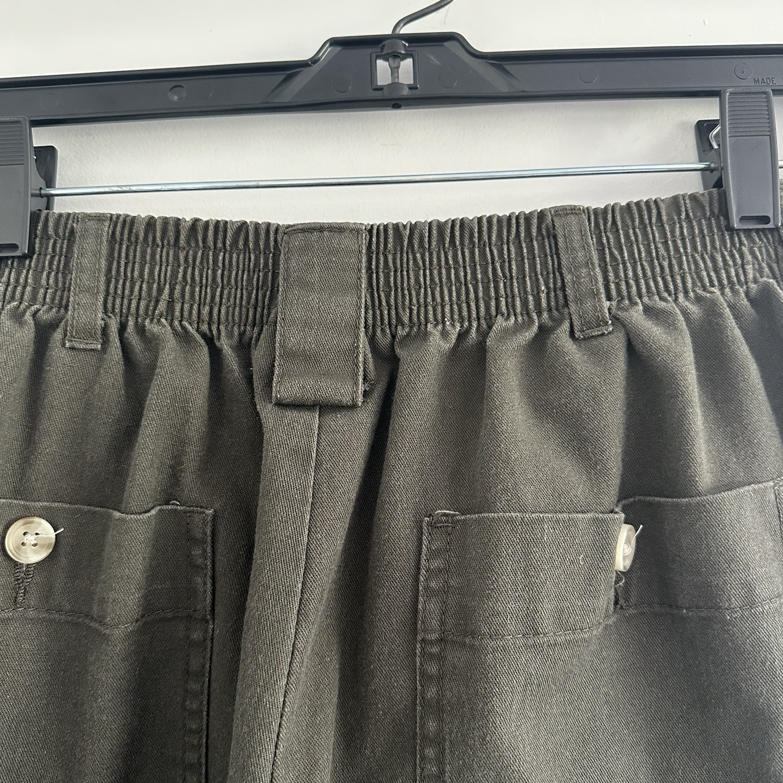 David Taylor Men’s Khaki Pants Cotton Blend Elastic Back Waist Gray Sz 34×29