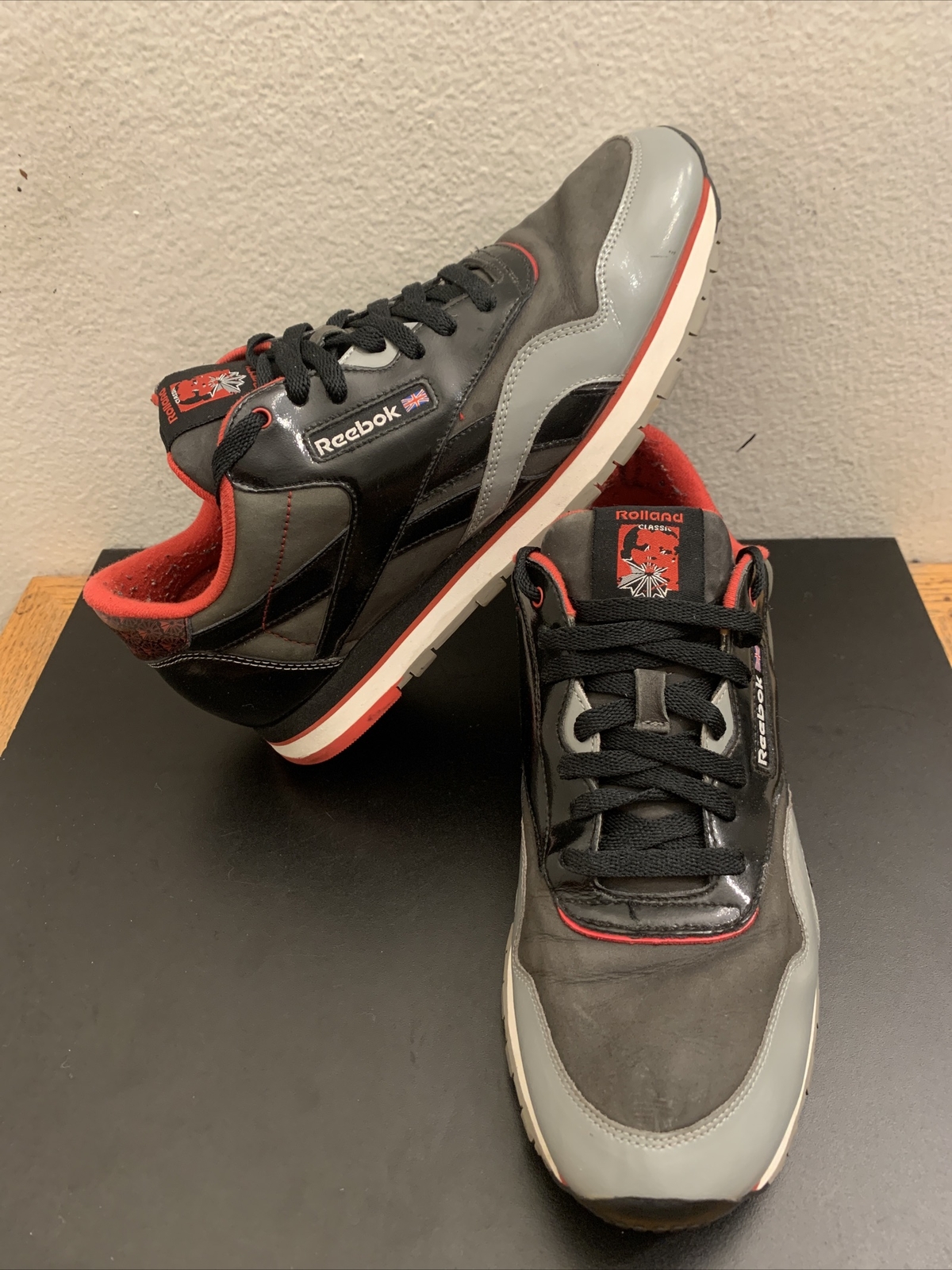 Reebok Classic Rolland Berry Mens Size 11 Rare Black Red Gray VTG Hip hop Run
