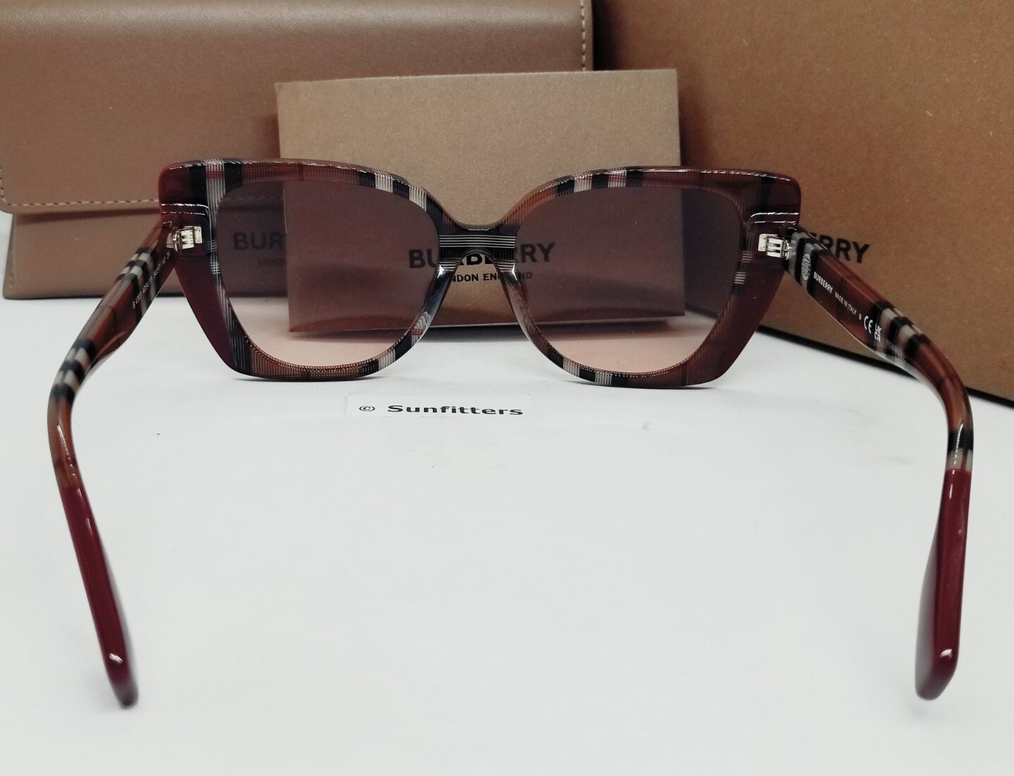 BURBERRY brown check/pink gradient MERYL BE4393 405413 54 sunglasses NEW IN BOX!