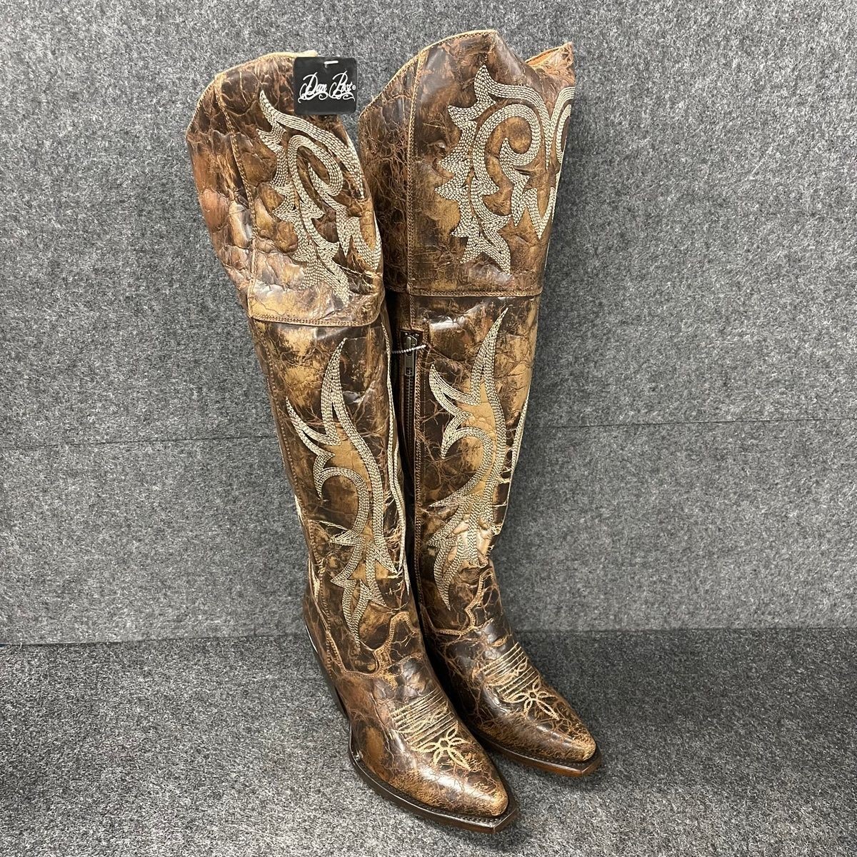 DAN POST Jilted Knee High Western Boots Women’s Size 6.5 M Chestnut