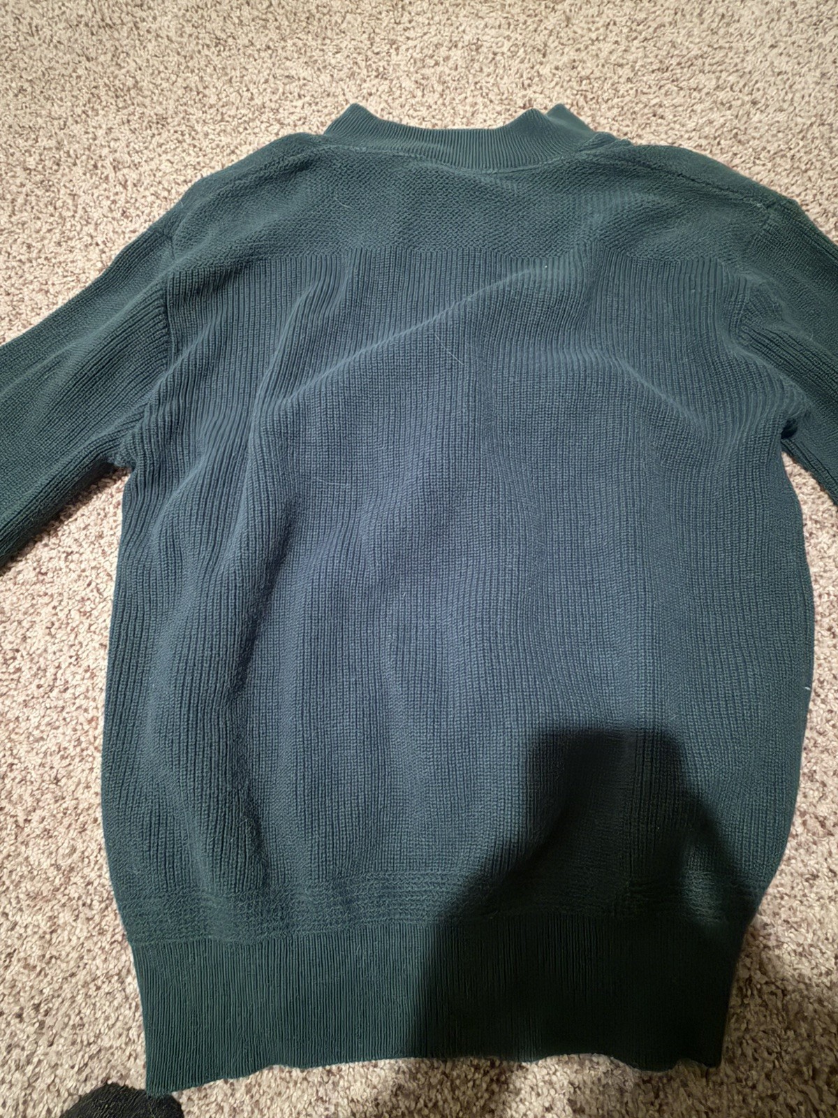 Vintage LL Bean Sweater Mens Medium Green Henley Knit Made in USA