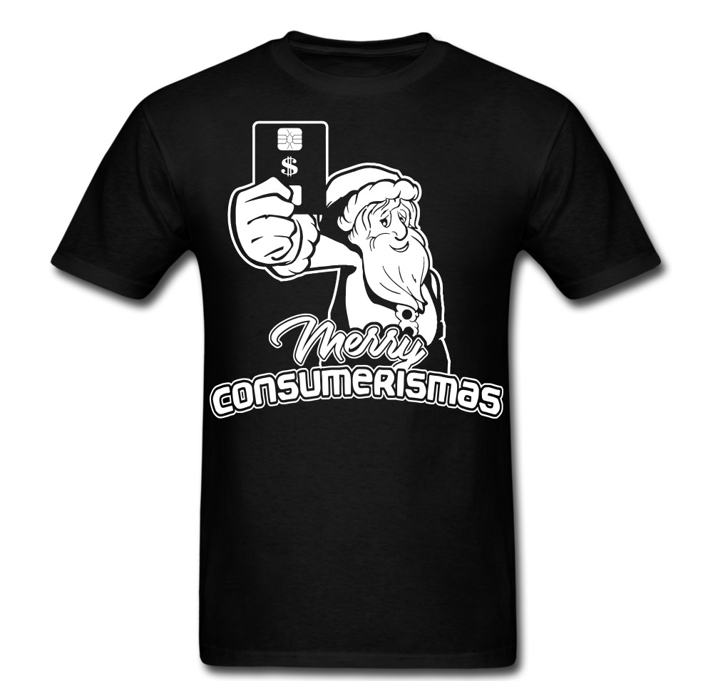 Merry Consumerismas Santa Electronics money Funny T shirt tee Unisex
