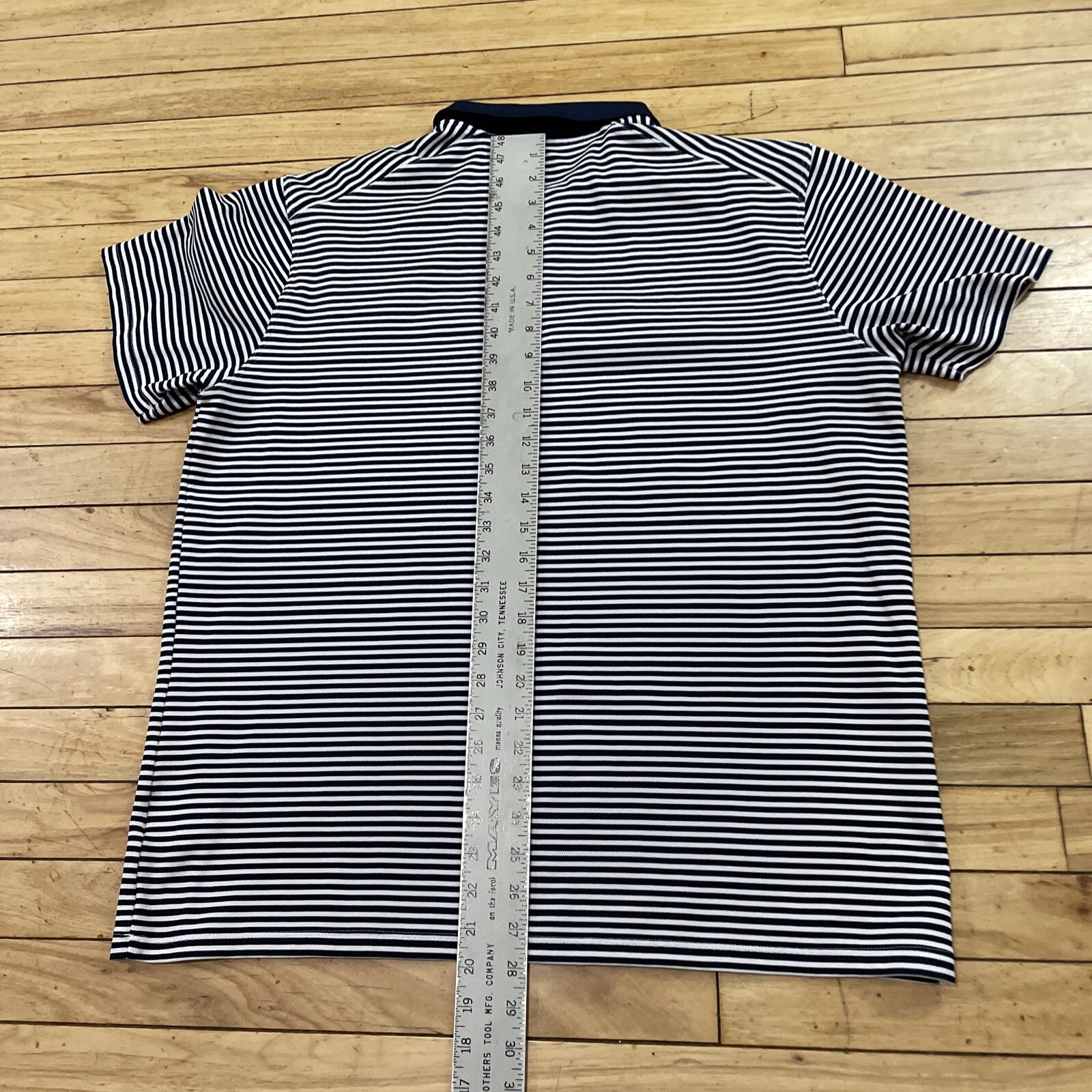 NIKE Dri-Fit Polo Shirt Men XL Blue Striped Preppy Old Money Sports Standard Fit
