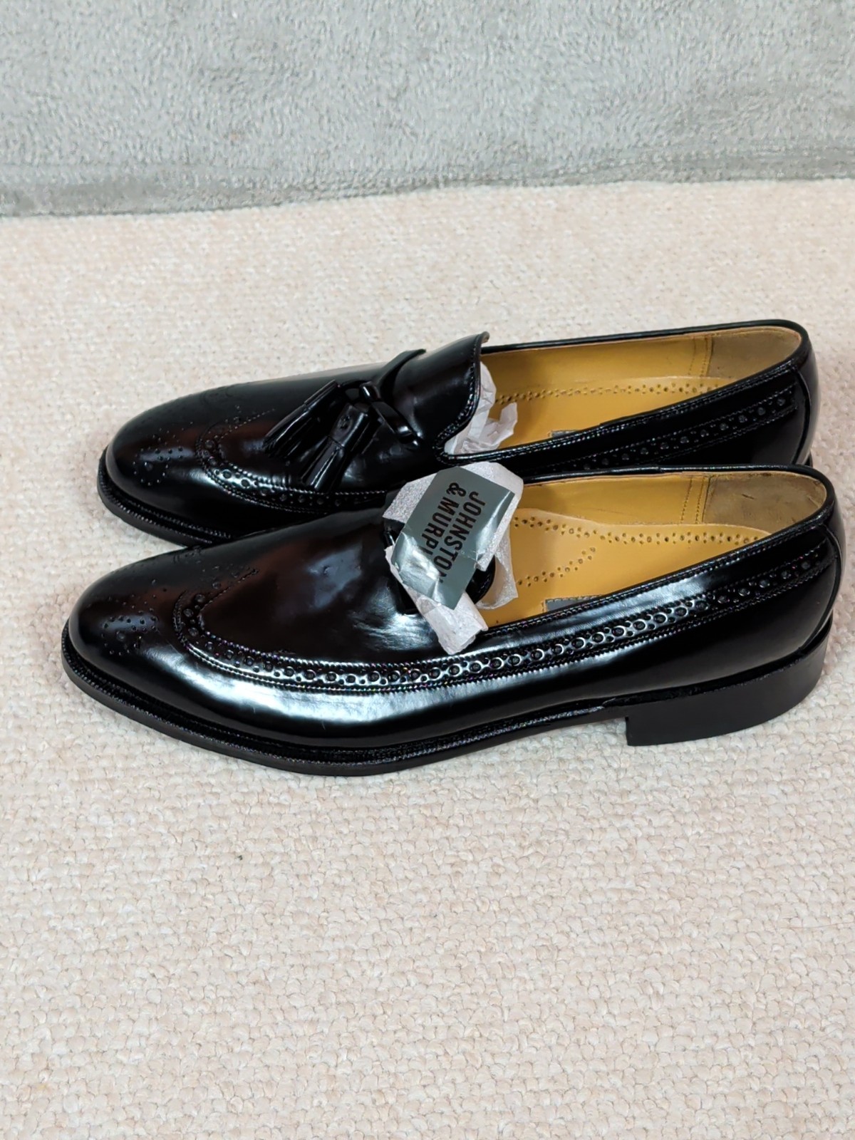 Johnson & Murphy Aristocraft loafer shoes Leather Tassle Black Men’s 10.5 A/3A