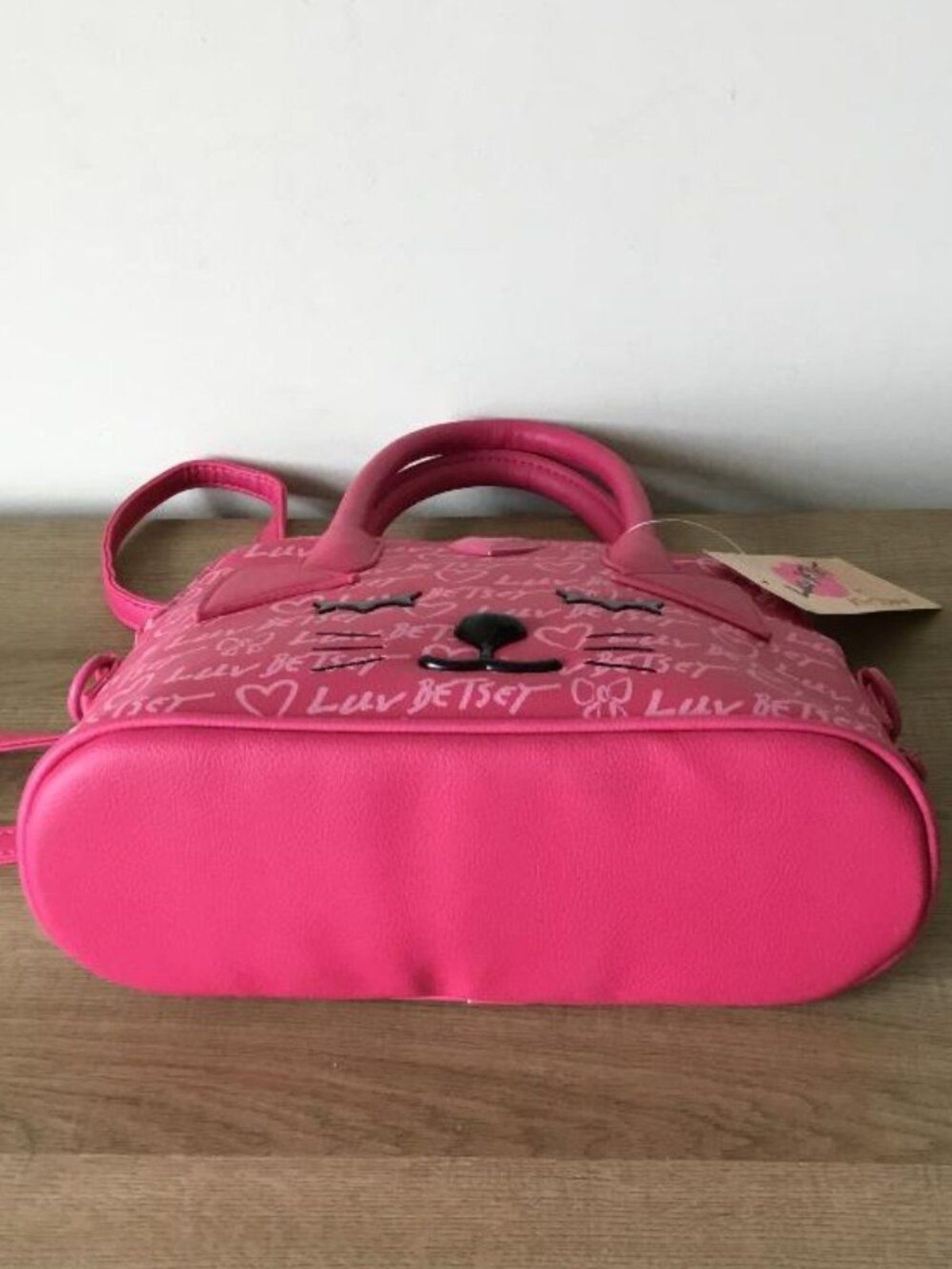 Luv Betsey By Betsey Johnson Hot Pink Cat Face Crossbody Satchel Bag NWT $68
