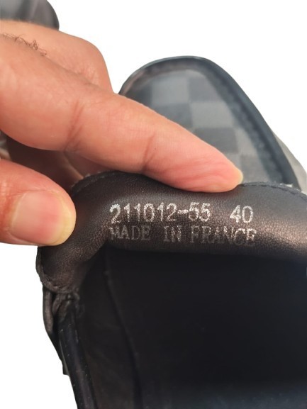 Louis Vuitton Damier Graphite LV Buckle Loafers Size 40 EU / 7 US Made in France
