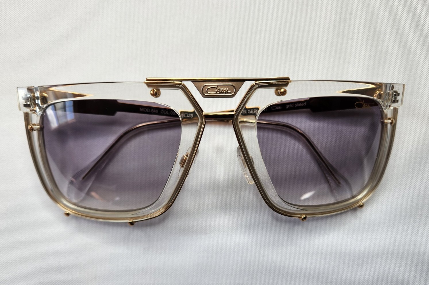 CAZAL LEGENDS MOD. 648 COL. 003 CRYSTAL GOLD PLATED SUNGLASSES MADE IN GERMANY
