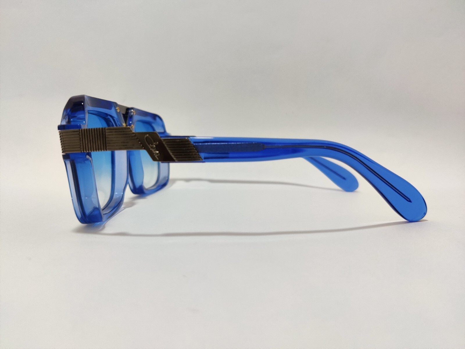 Cazal Sunglasses Night Blue Crystal Gun Metal Frame Blue Lens unisex Glasses