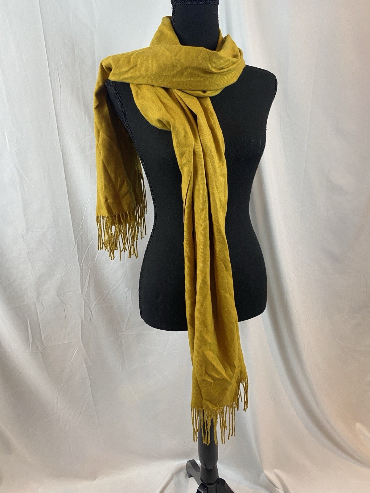 Cashmere Rectangle Fringed Scarf 27” Wide X 70” Long Without Fringe
