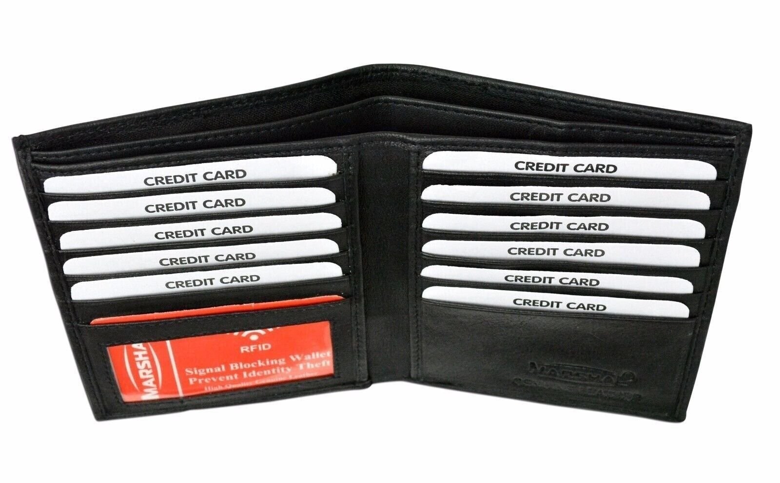 Men’s Genuine Leather Bifold Wallet Slim Hipster Cowhide Credit Card New RFID