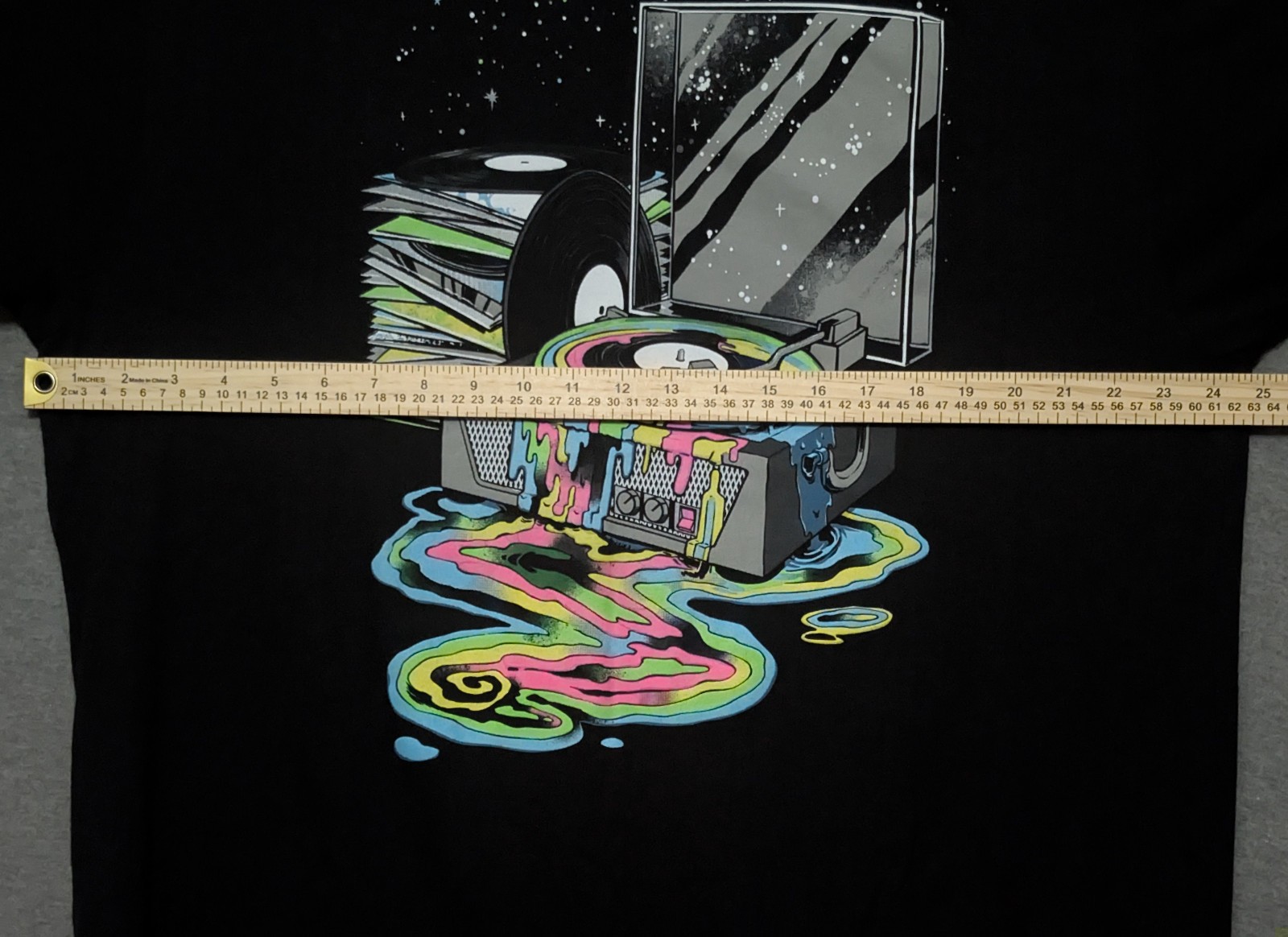 Into The AM Galactic Grooves II 2XL Black UV Reactive Shirt 24.5″ W X 31.5″ L