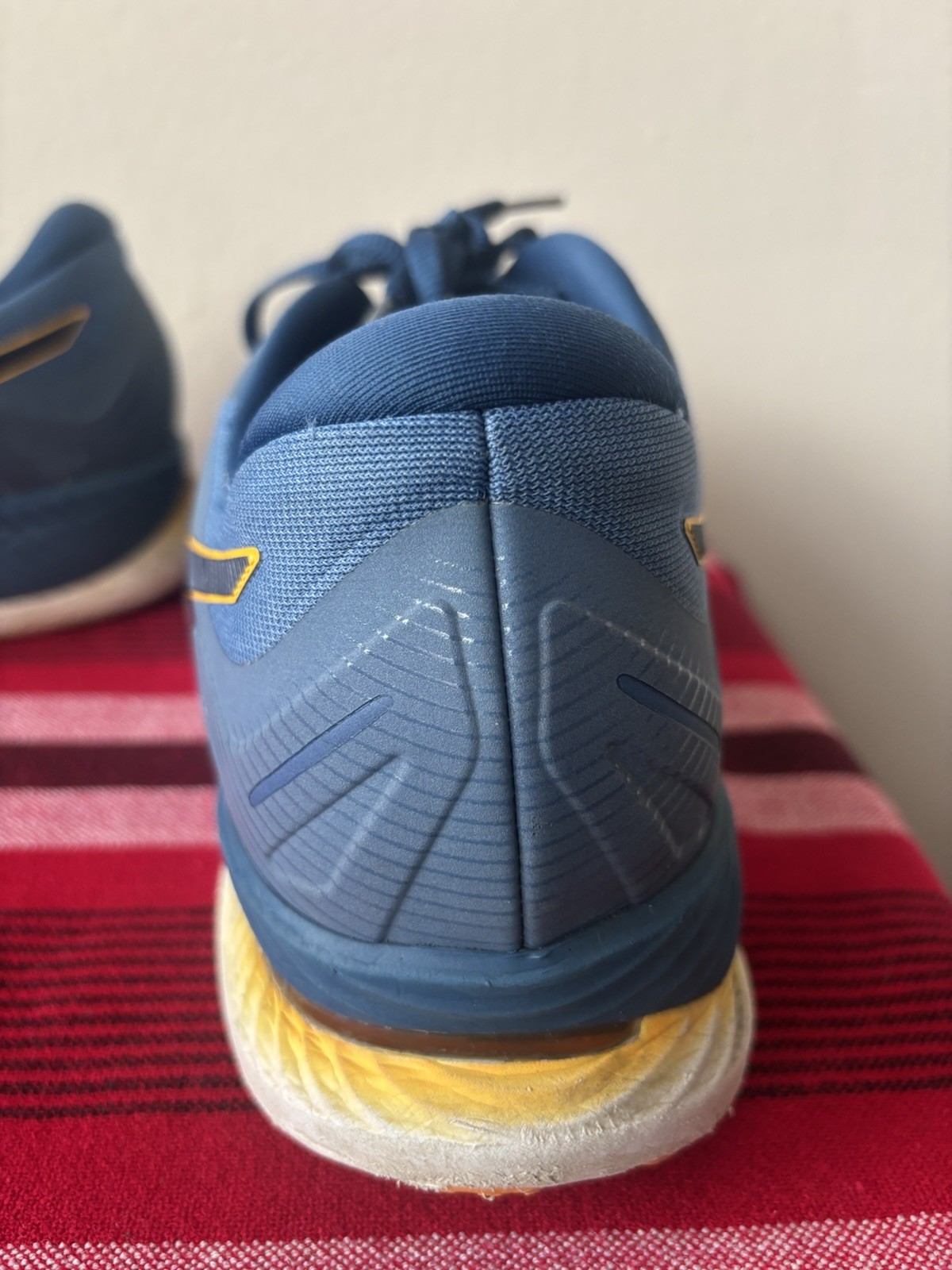 Size 13 – Asics GlideRide Mako Blue Men Pre-Owned 1011A817 Synthetic Fiber Upper