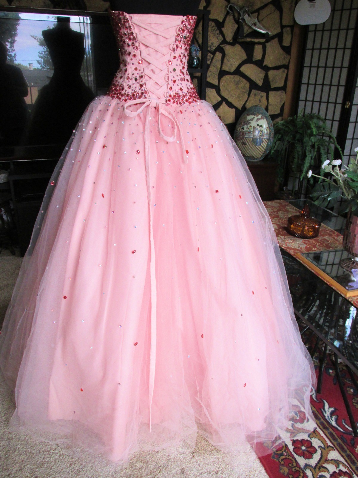Vtg MORI LEE by Marilyn Gardner Peach Gown Dress Quinceañera Prom SZ 2