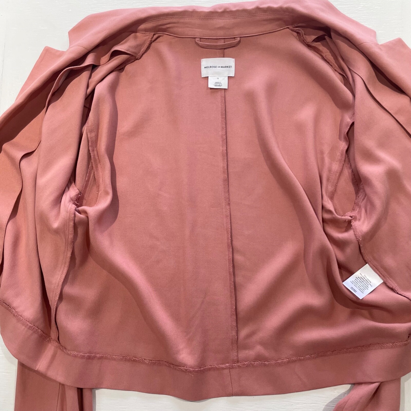 New Melrose and Market Open Front Crop Blazer Cropped Jacket Pink Size Small