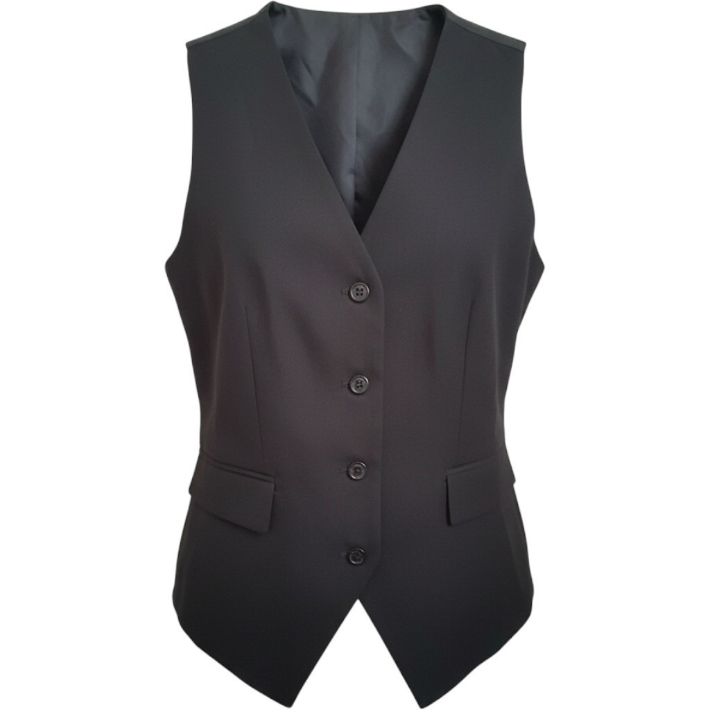 Boohoo Black Waistcoat Button Down Cami Top Square Neck Tie Back Size US 4 NWT