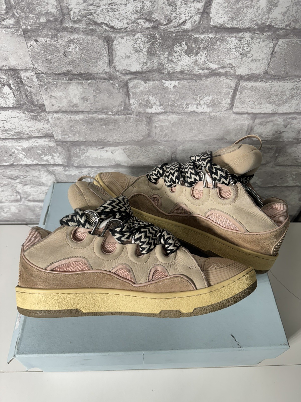 11US/44EU Lanvin Curbs Peach Sneakers