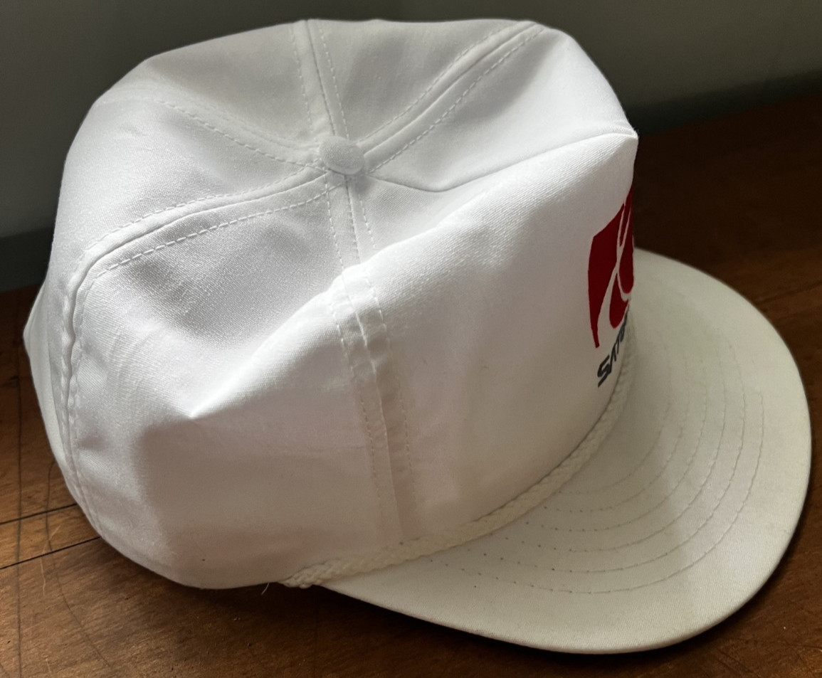 Vintage Saturn Hat Cap Snap Back White Mesh Trucker Advertising Mens 90s