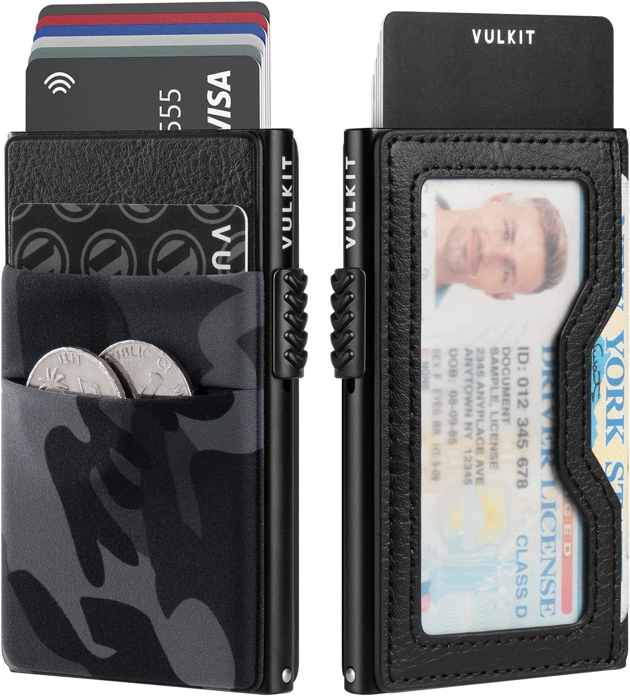 Thin Minimalist Wallet EDC Pocket Pop up Card Holder RFID Blocking Airtag