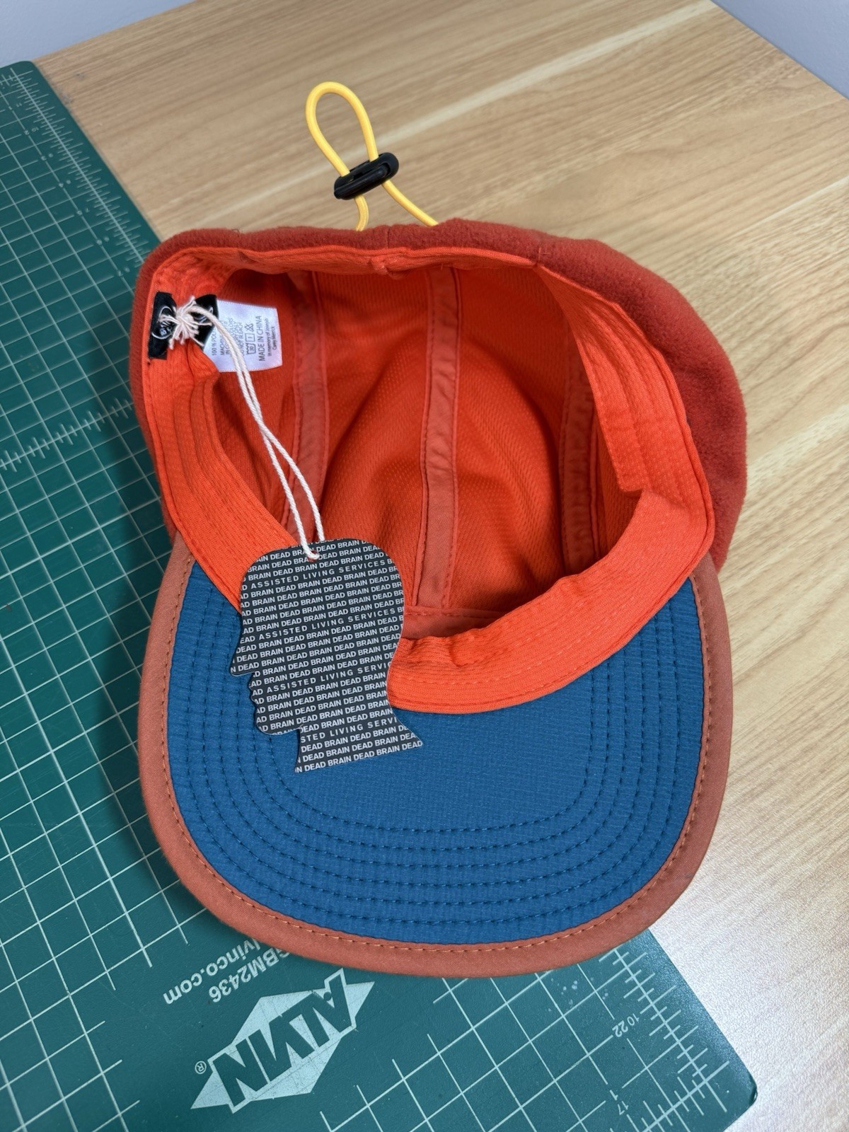Brain Dead Shroomin Polar Fleece Camp Hat Terracotta/Blue One Size Adjustable