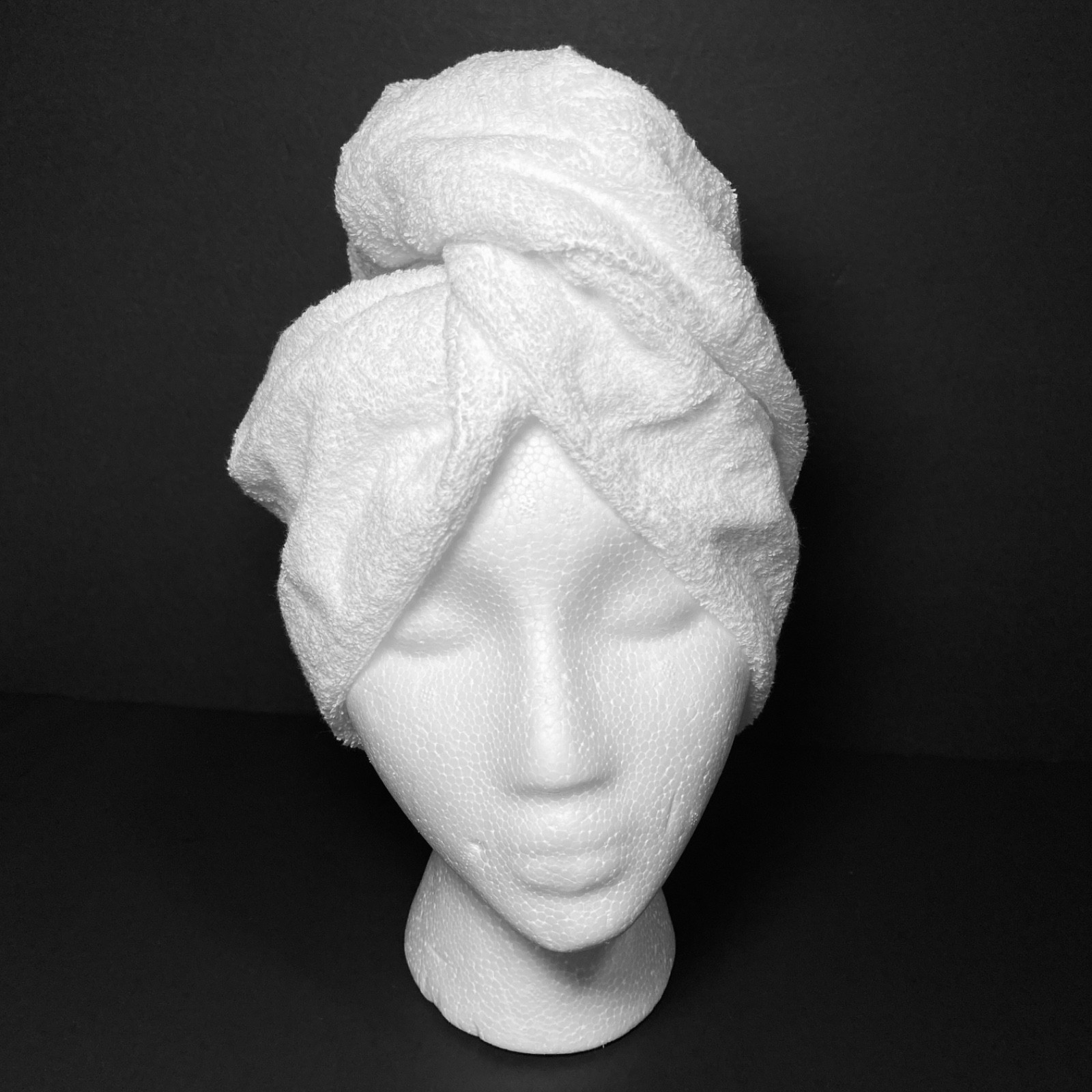 Hair Towel Turban Absorbent 100% Cotton Terry White Bath Shower Turbie Twist