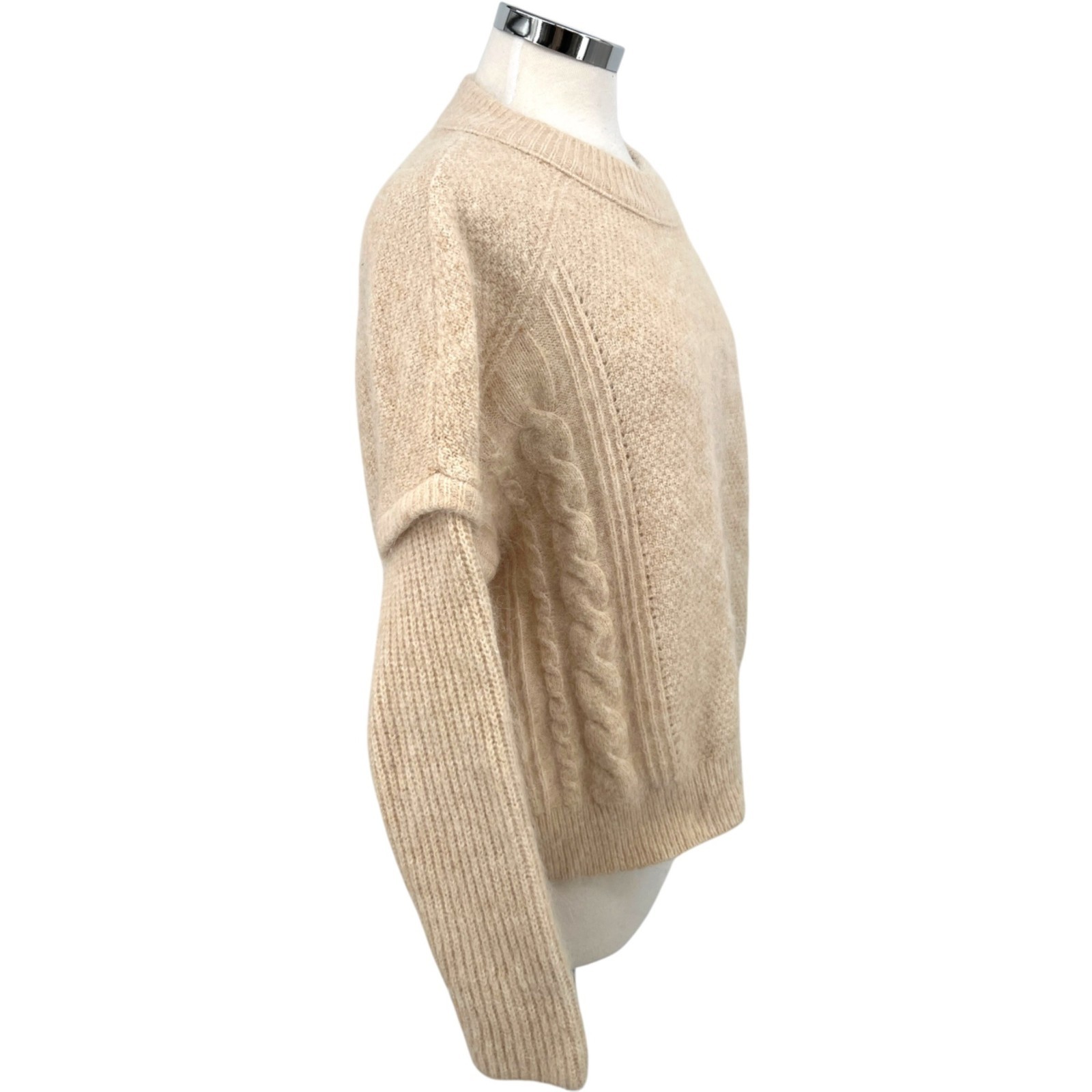 Madewell Cable Havener Pullover Sweater Heather Powder Alpaca Blend Size Medium