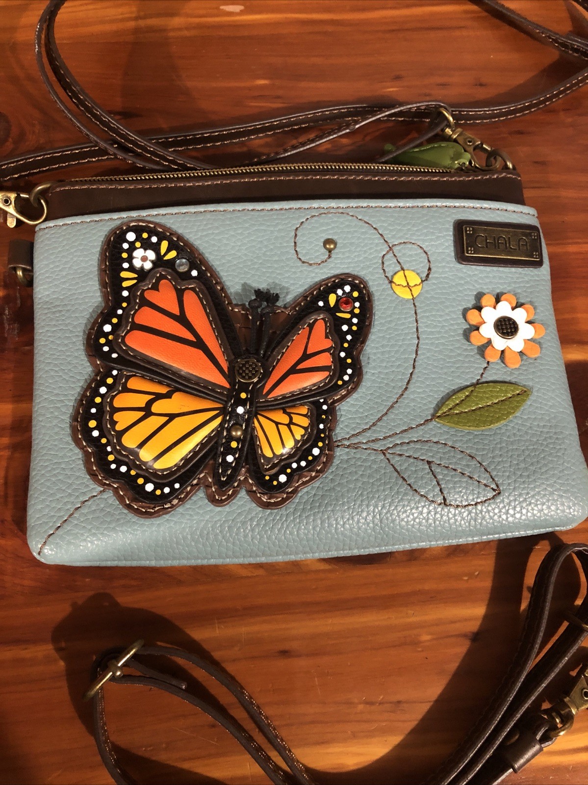 Chala Light Blue Butterfly Purse