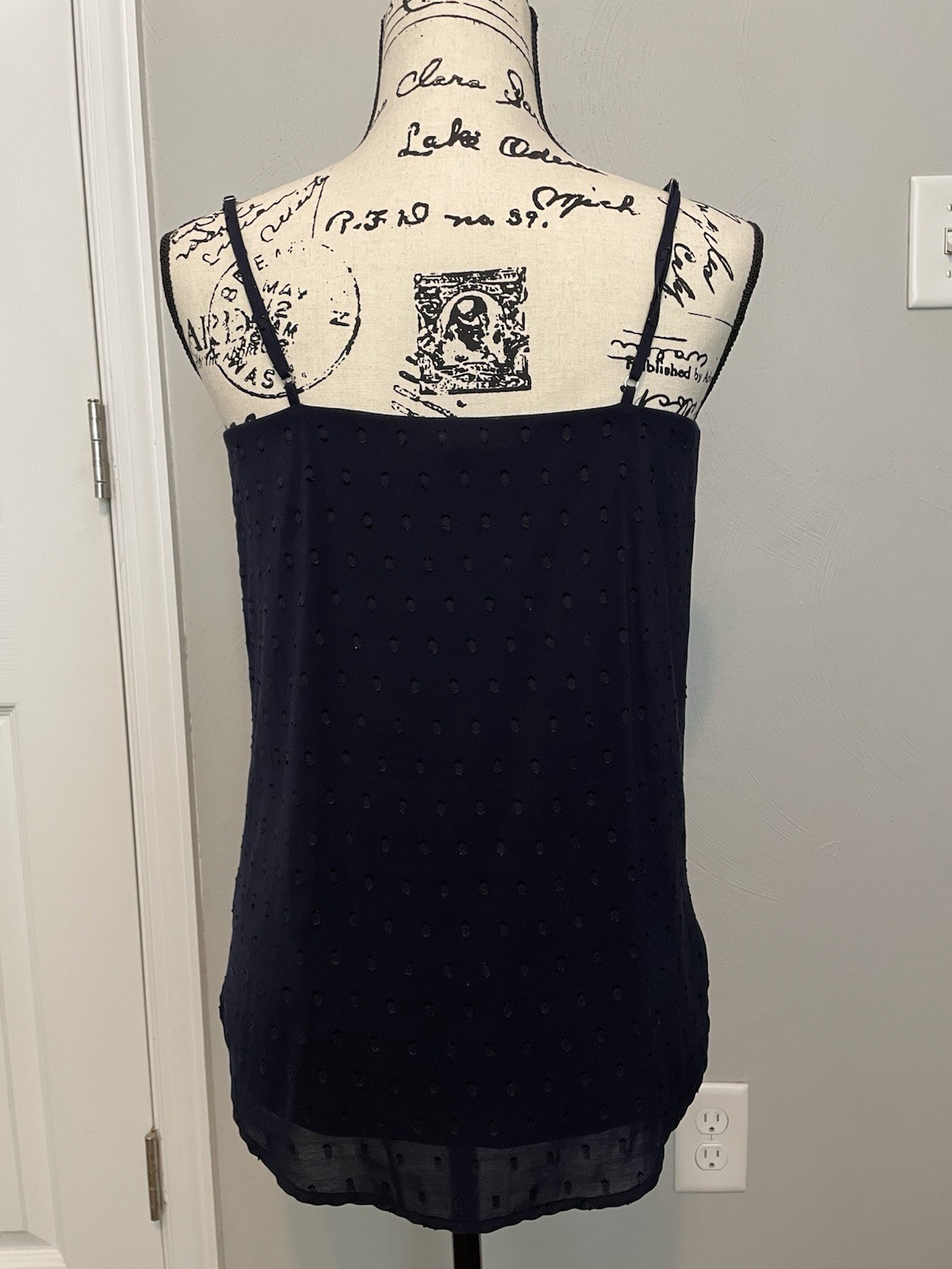 The Limited Navy Polka Dot Spaghetti Strap Shirt