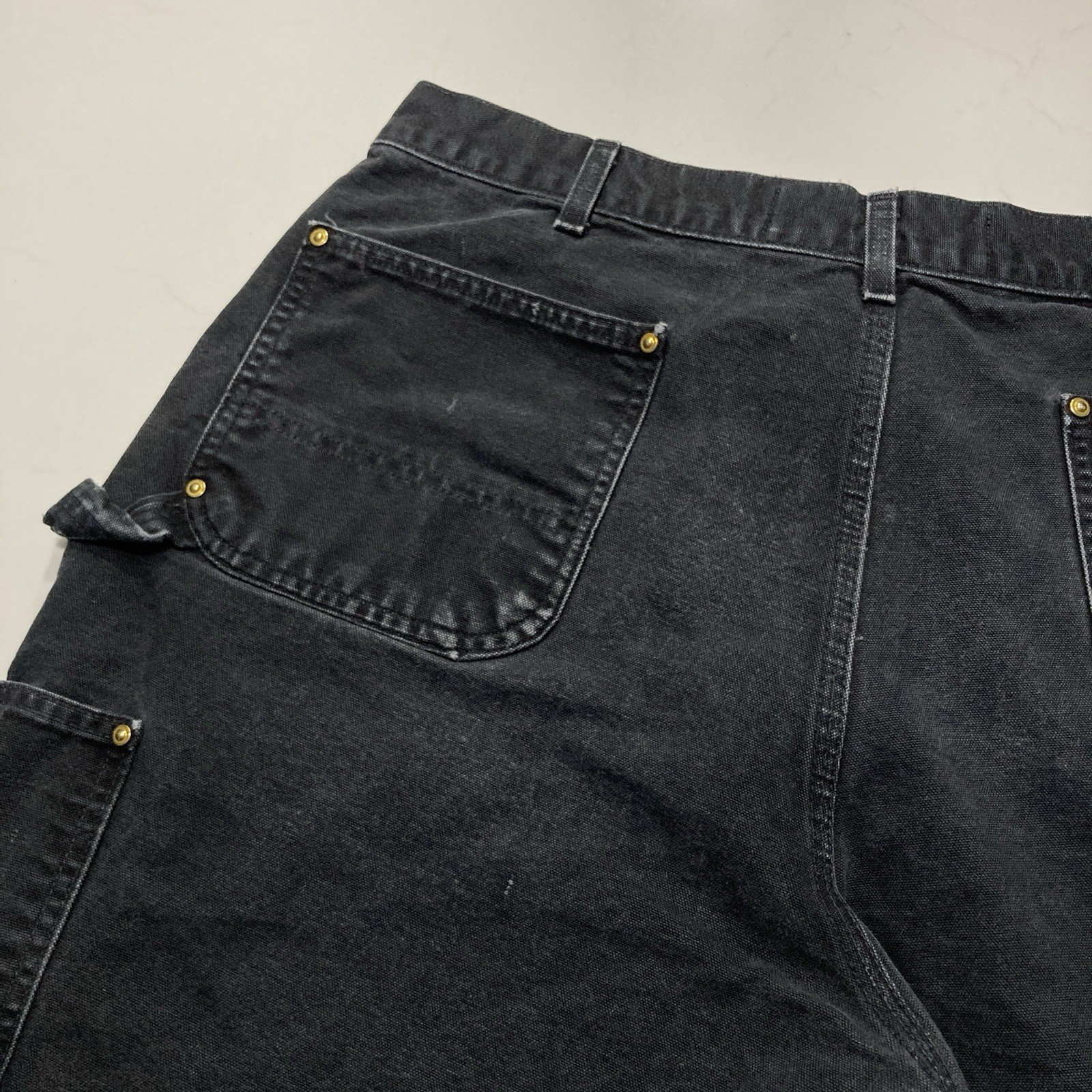 Carhartt B01 BLK Double Knee Work Pants Mens 40×32 (Fits 38×30) Distressed