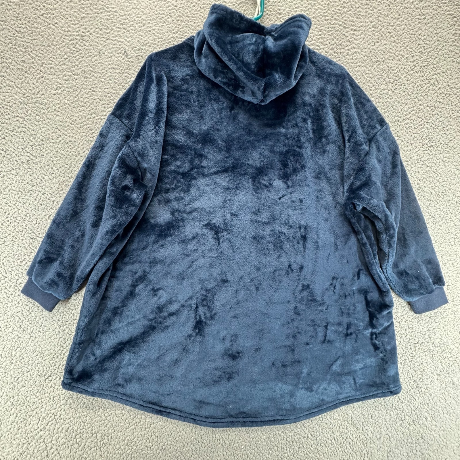 The Comfy Womens Dream Lite Quarter-Zip Wearable Blanket Sweatshirt Blue Size OS