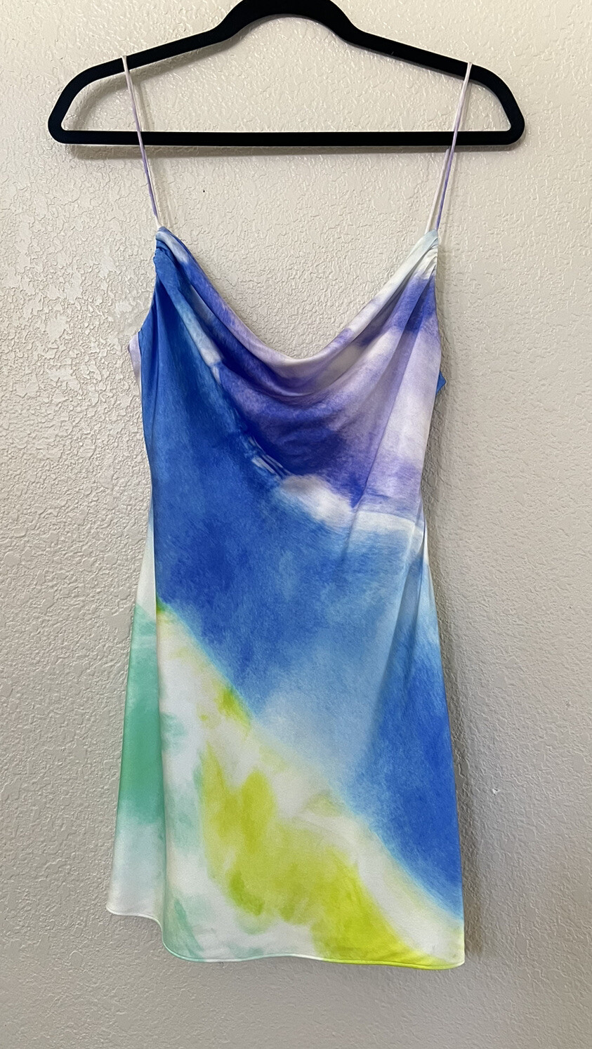 New Retrofete Rylynn Silk Dress in Watercolor Wave Size S $425