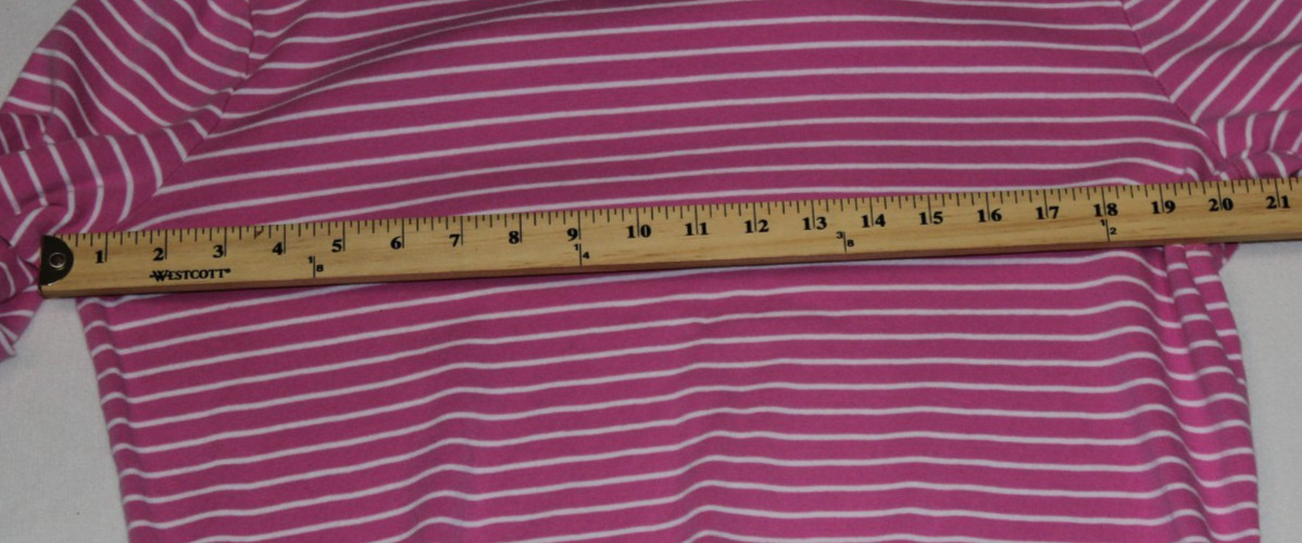Lauren Ralph Lauren Blouse Women’s Size 1X Pink White Striped Short Sleeve VTG
