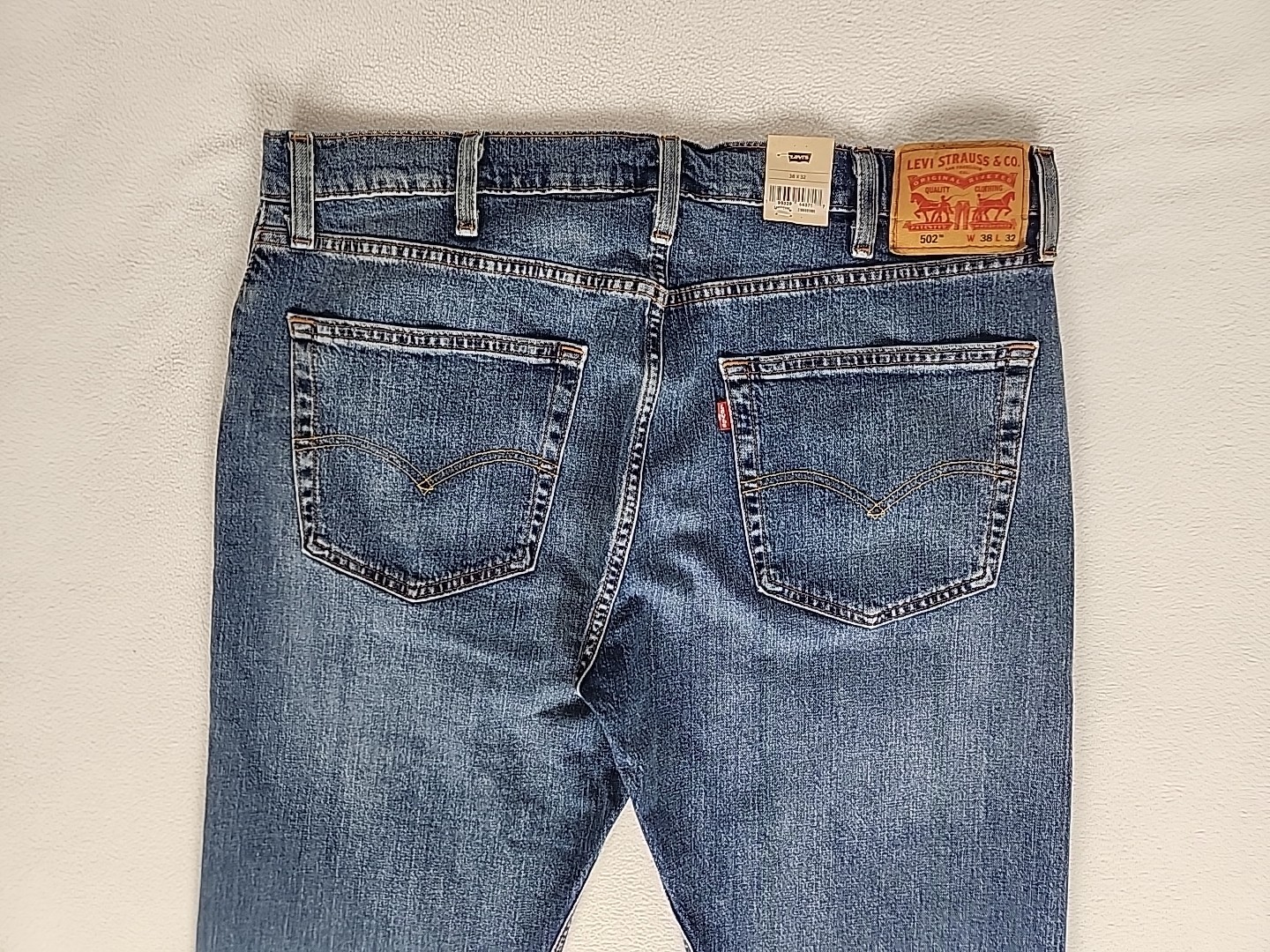 Levi’s 502 Regular Tapered Leg Denim Jeans 38X32 Men’s Medium Blue 99% Cotton