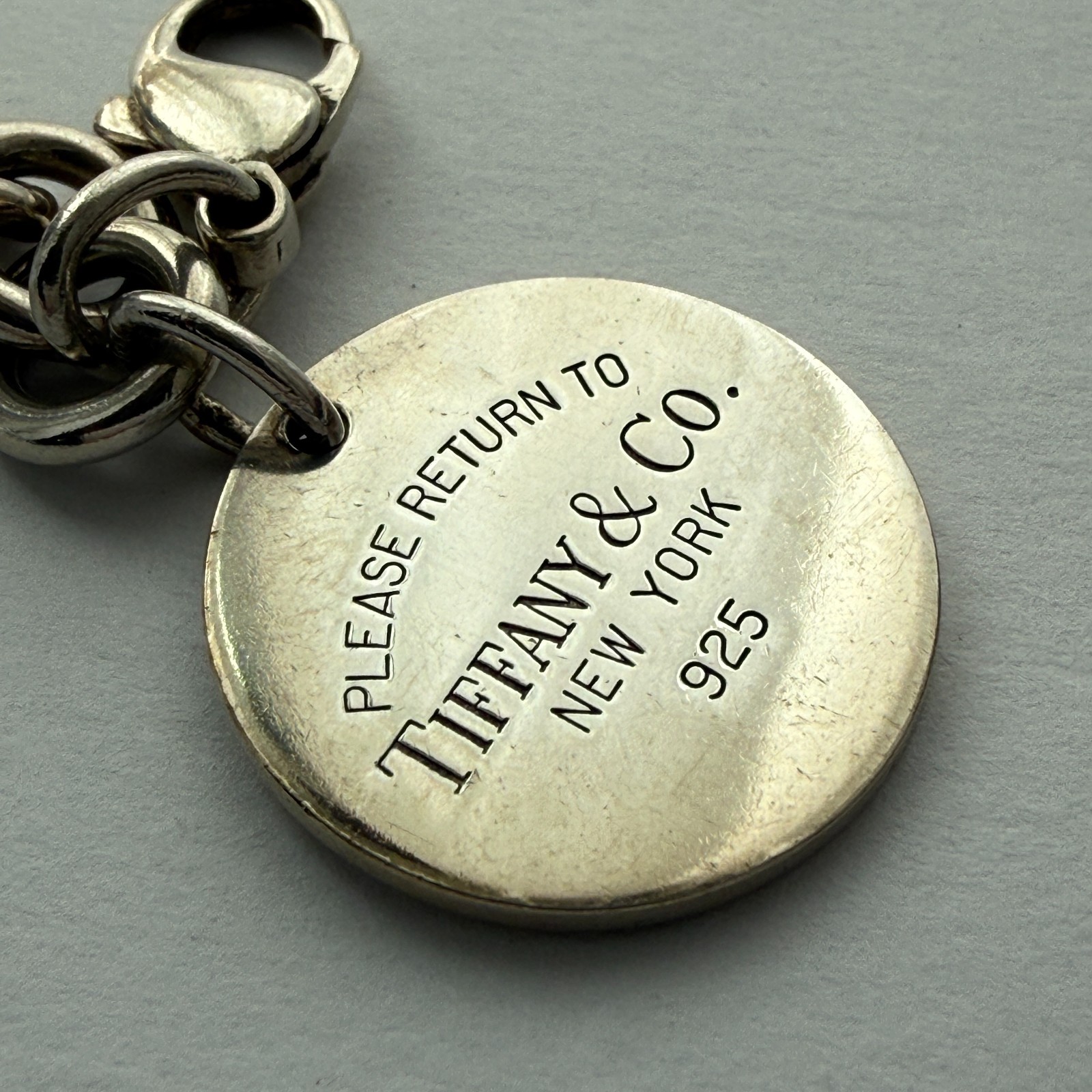 Tiffany & Co. Return To Tiffany Round Tag Sterling Silver 925 Bracelet 18cm