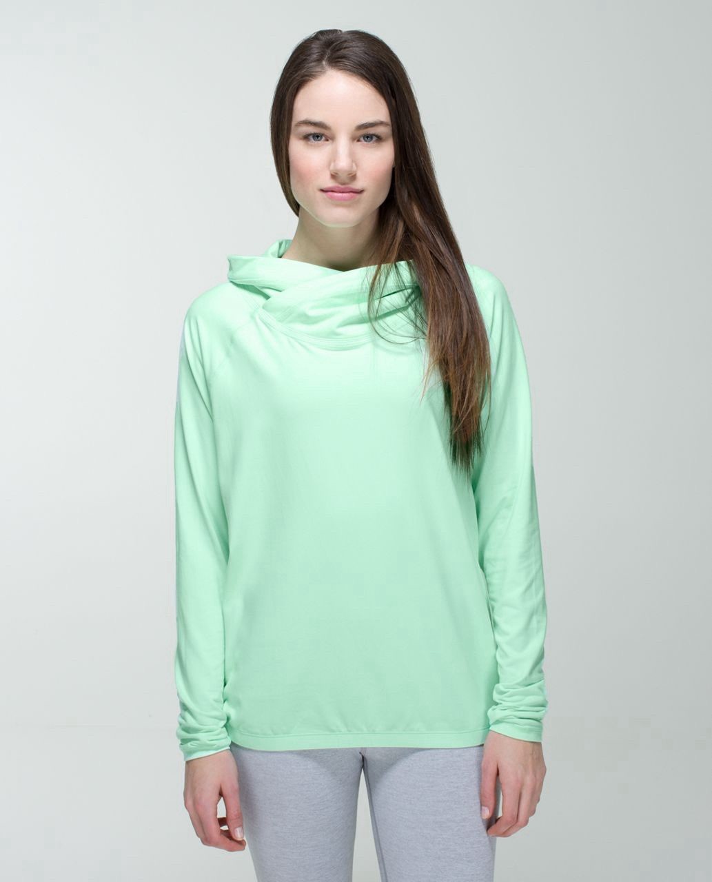 LULULEMON Healthy Heart Pullover Hoodie Sweatshirt Sz 10 Fresh Teal Mint Green