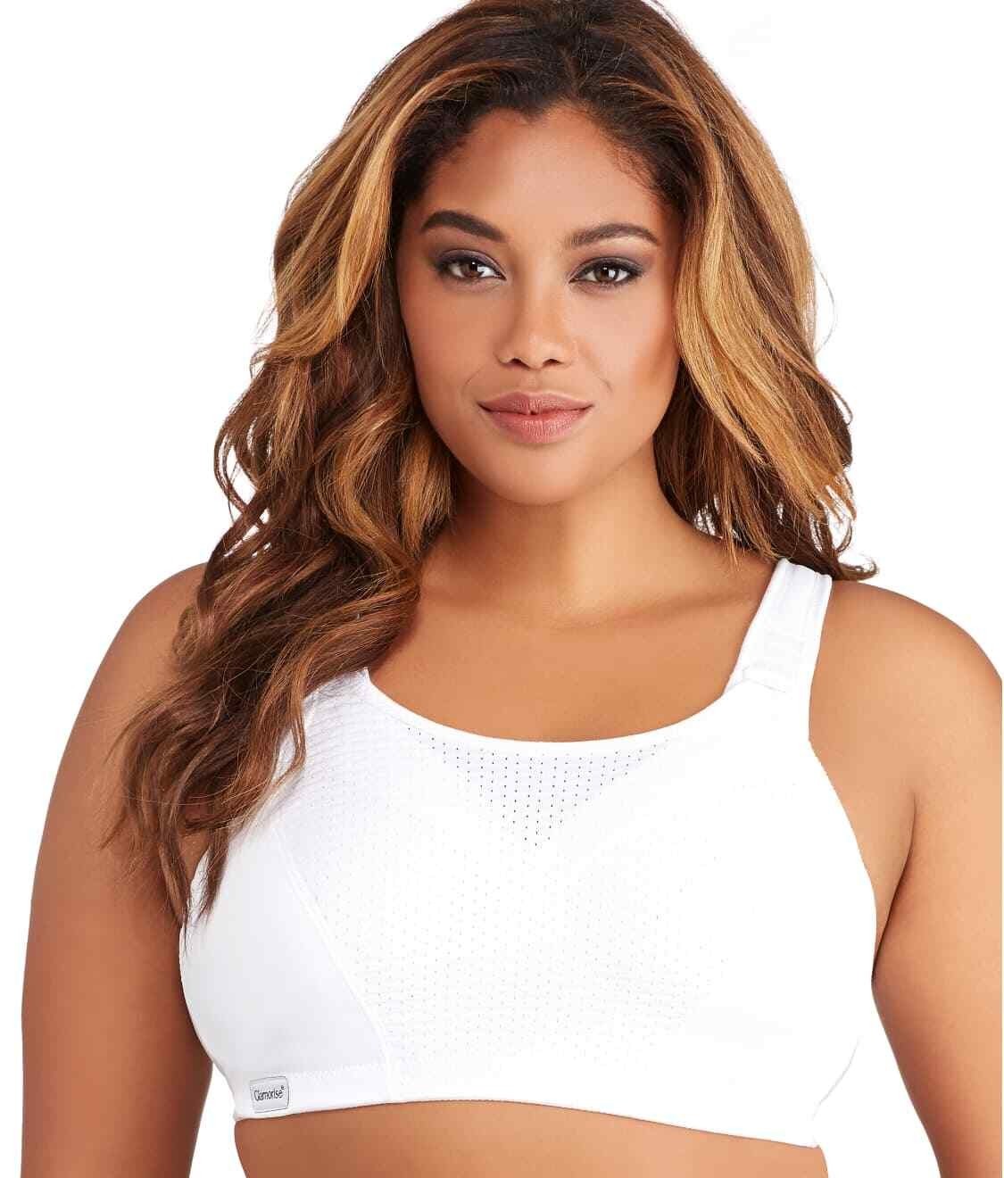 **GLAMORISE**{WHITE} “DBL. LAYER” CUSTOM CONTROL{WIRELESS} SPORTS BRA “46F” NWT