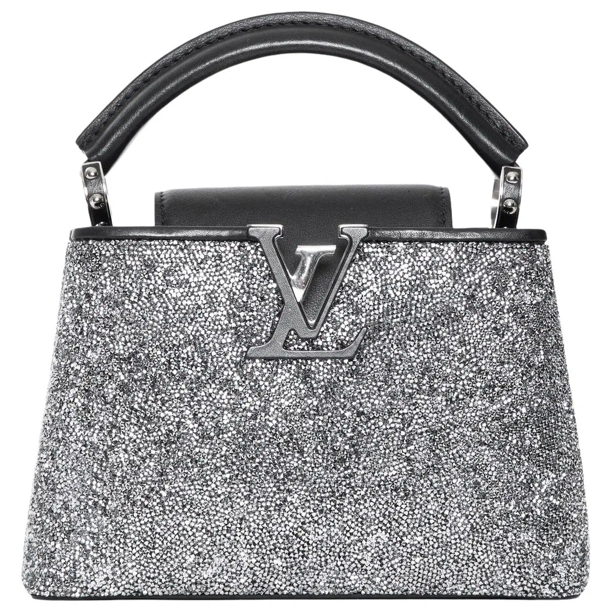 Ultra-Rare: Louis Vuitton Capucines Mini Silver Swarovski Crystal Bag Silver