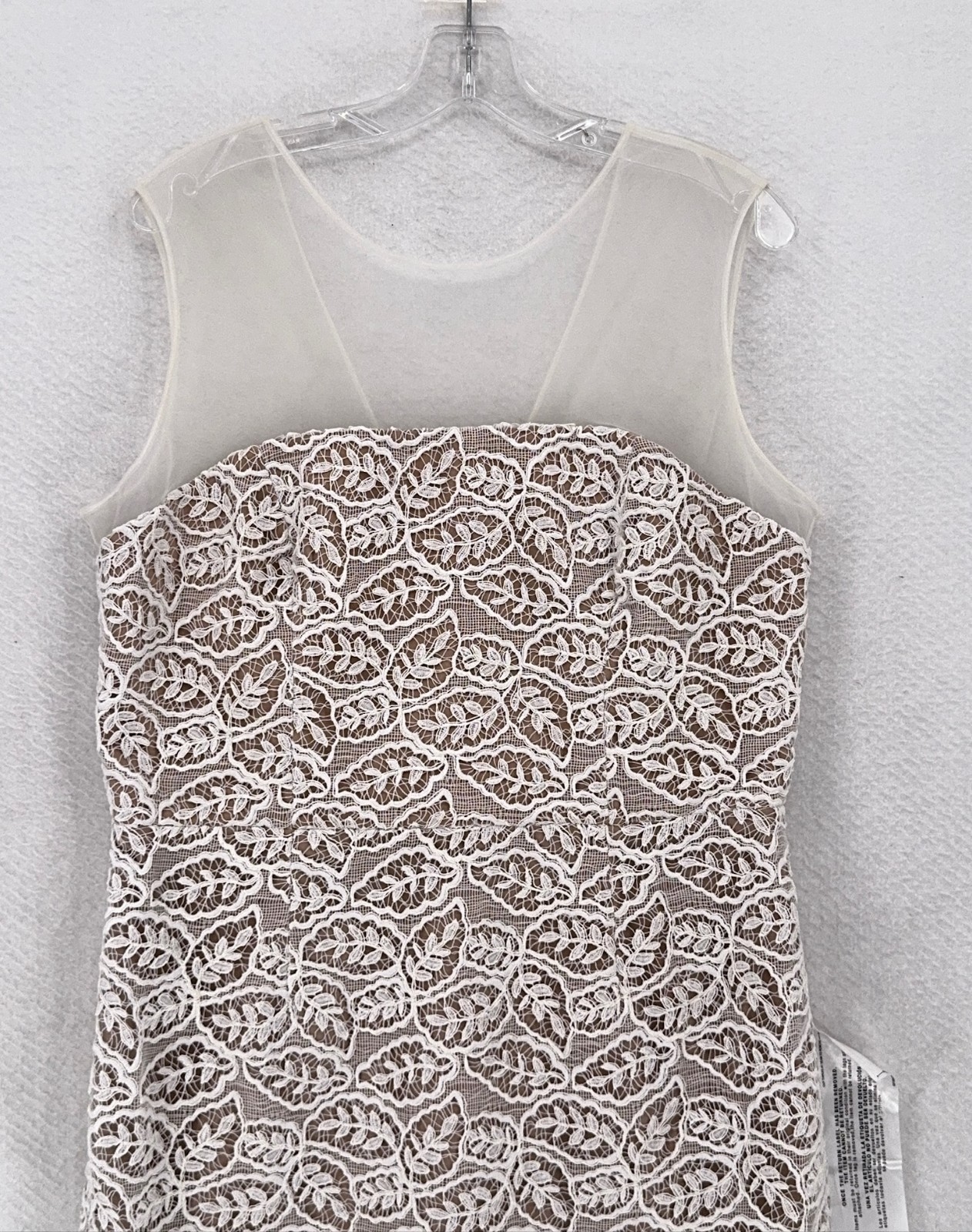 Dress the Population White Lace Lined Tegan Midi Sheath Dress Sz XXL NEW